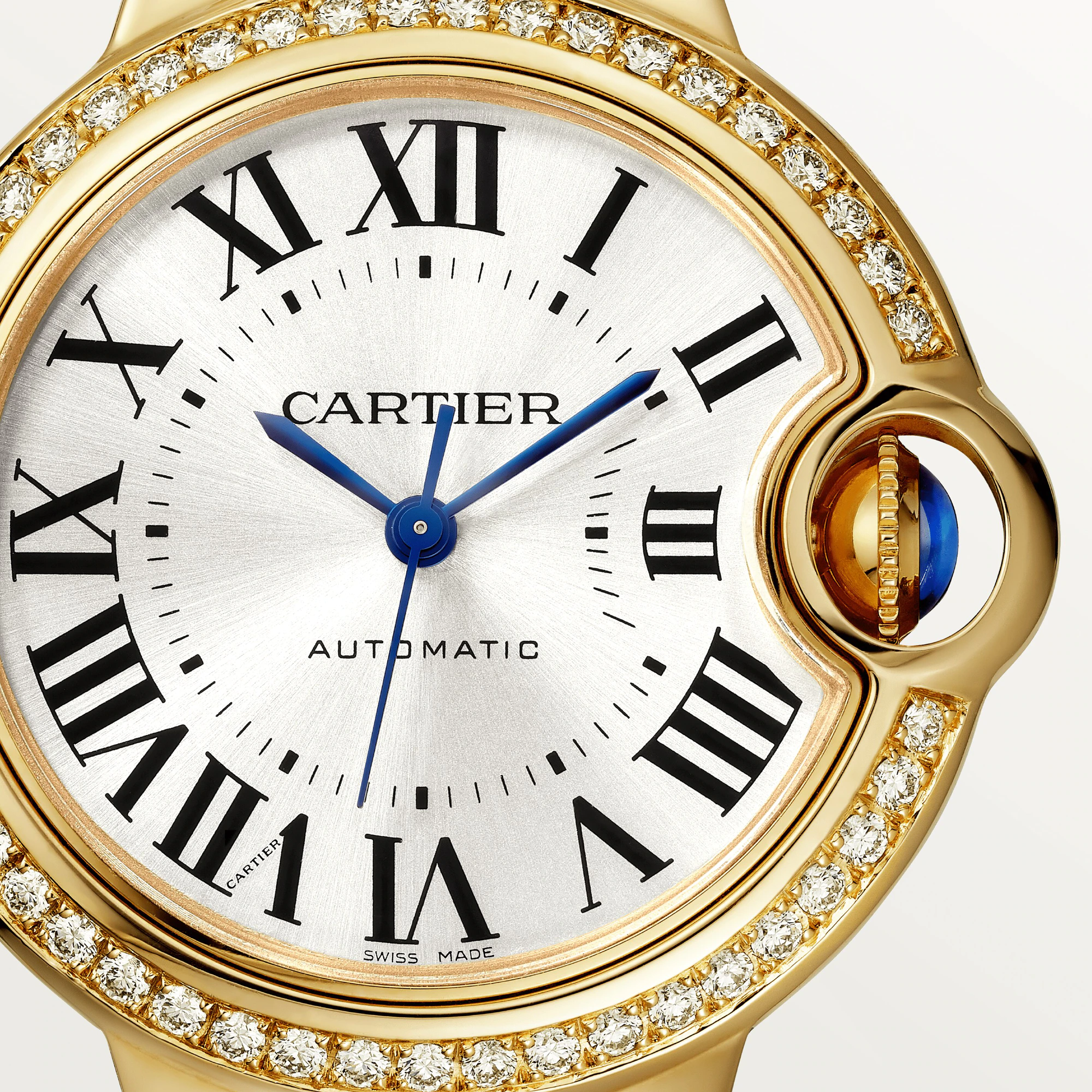 Cartier Ballon Bleu 36mm Yellow Gold Diamond Ladies Watch - Luxury Women's Timepiece for Formal Events & Special Occasions