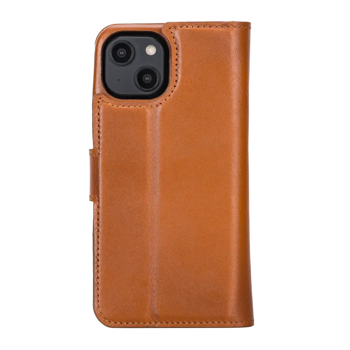 Premium Burnished Tan Leather Wallet Case for iPhone 14 - RFID Blocking & Card Slots - Perfect for Everyday Use, Travel & Business (iPhone 14 Case)