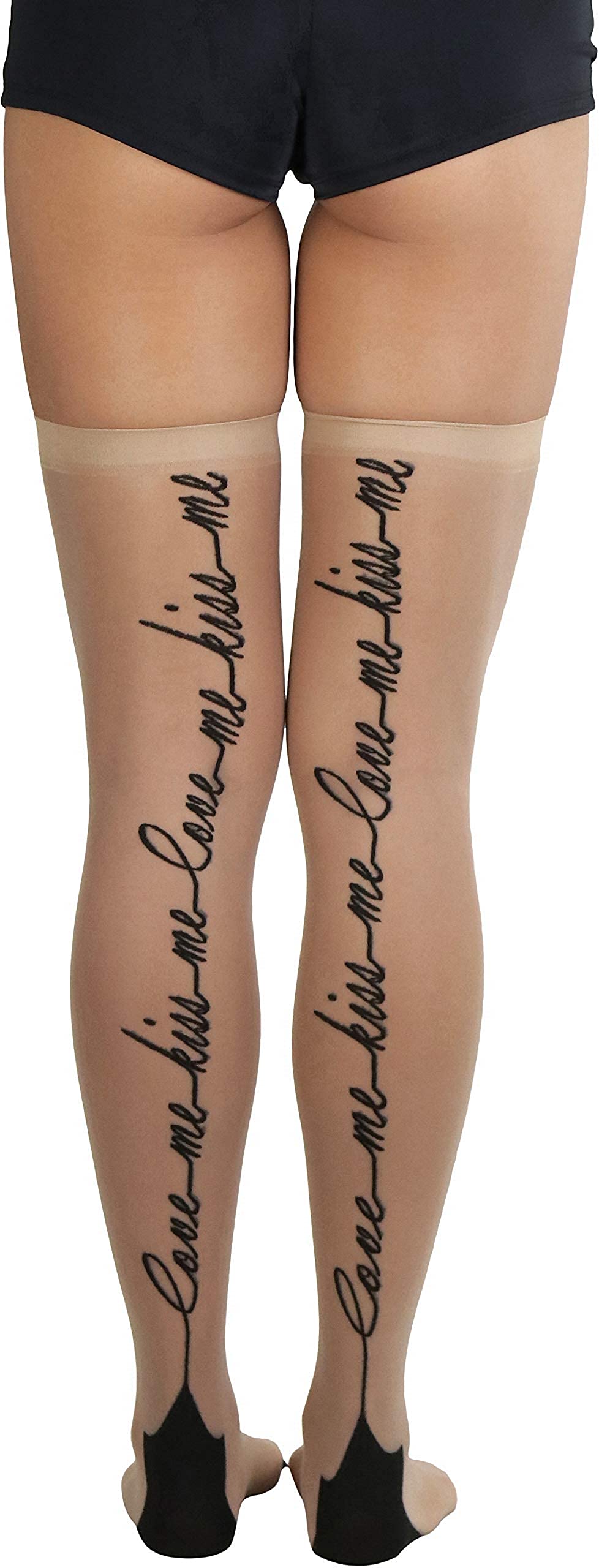 ToBeInStyle Nylon Two-Toned Cuban Heel Closed-Toe Stockings | Fashionable Hosiery for Women | Perfect for Office Wear, Evening Outfits & Special Occasions
