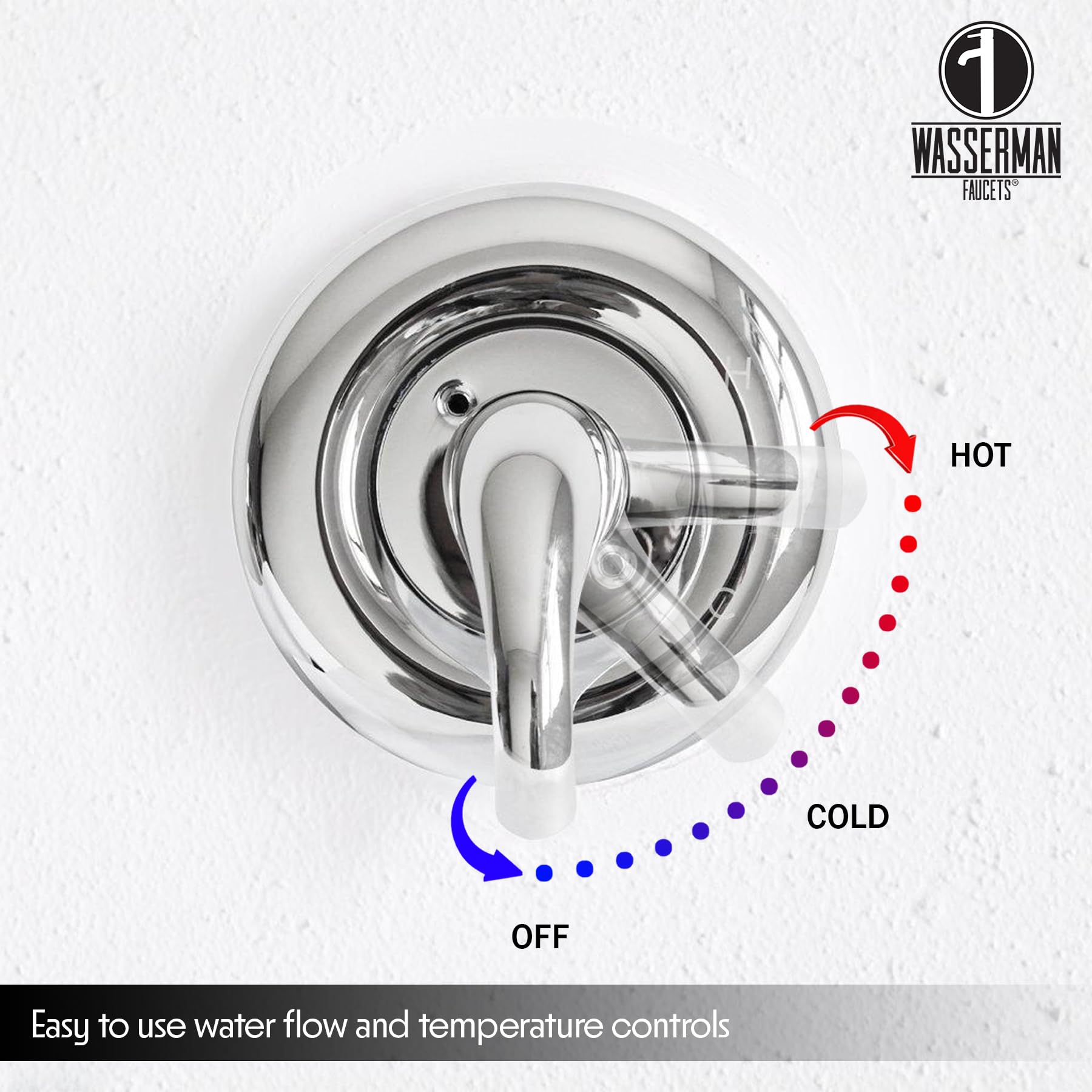 Hybrid Pressure Balancing Bath and Shower Faucet Set with Valve, Shower Head, Single Handle & Tub Spout (Wasserman 90236040) - Perfect for Bathroom Renovation & Modern Home Upgrade