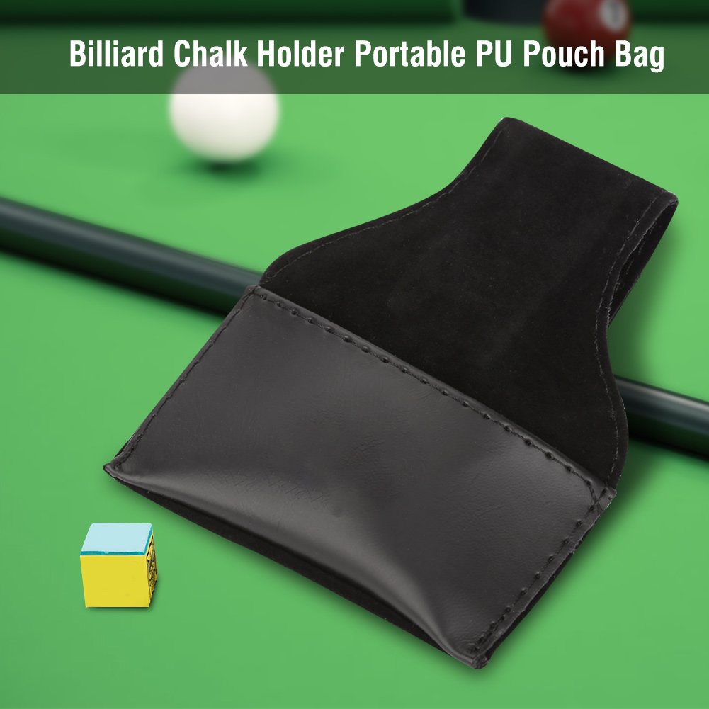 Premium PU Leather Billiard Chalk Holder - Portable Cue Chalk Pouch for Pool Players (4.72