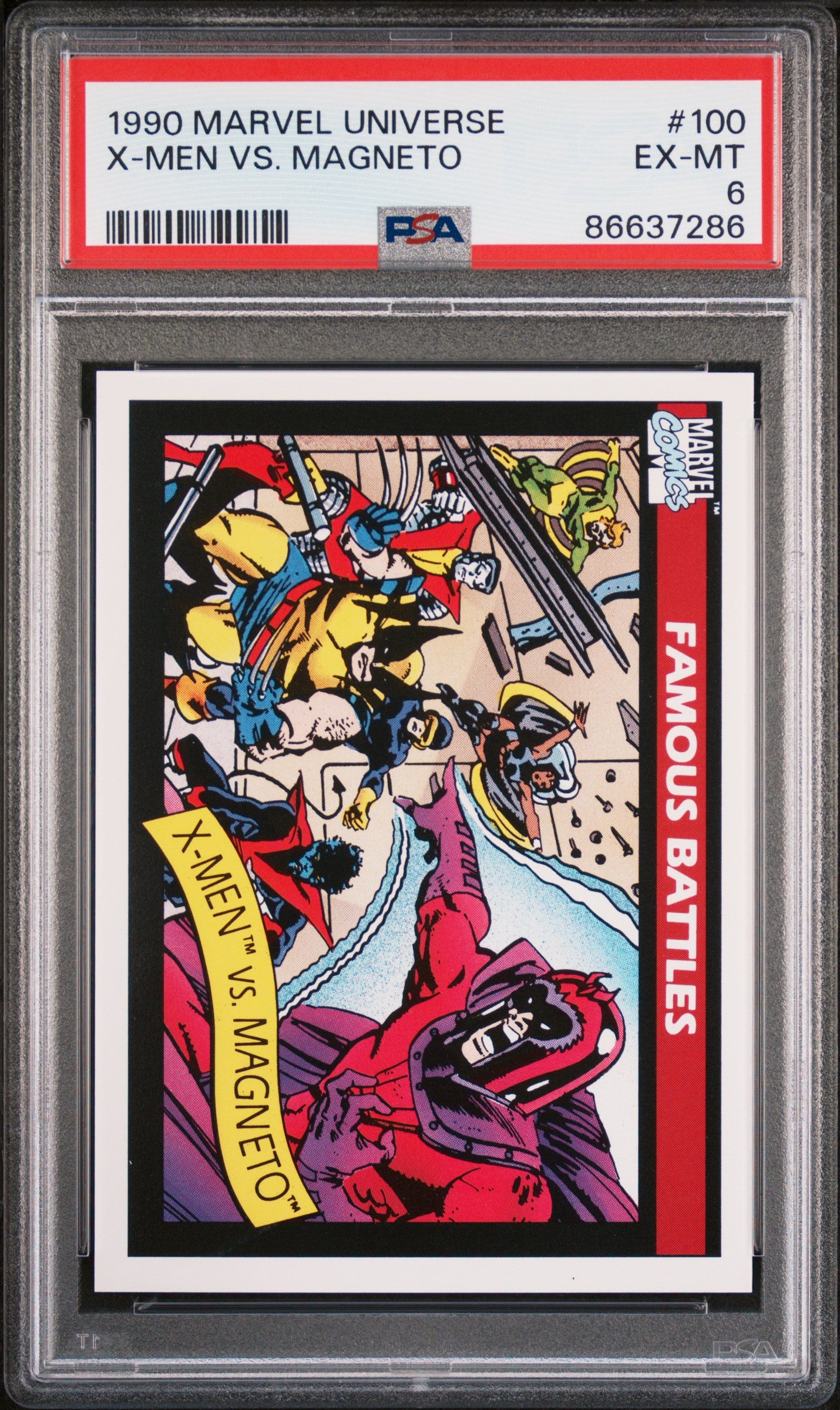 1990 Marvel Universe X-Men vs. Magneto #100 PSA 6 Graded Comic - Collectible Action Figure for Superhero Fans | Perfect for Display, Gifts & Comic Book Collections
