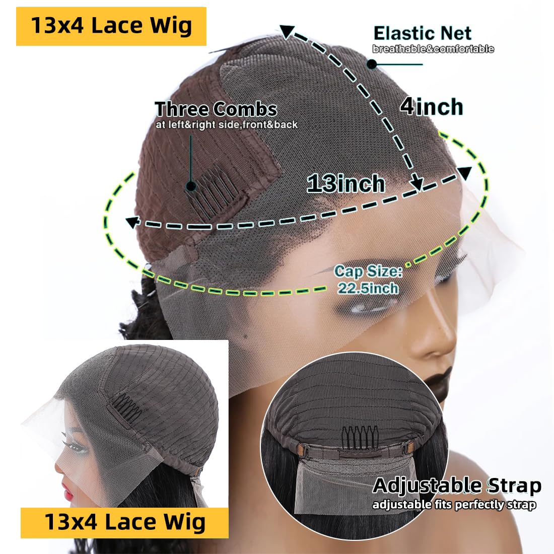 WINOW 30 Inch Deep Wave Lace Front Wigs Human Hair - Pre Plucked 180% Density HD Transparent 13x4 Lace Frontal - Natural Black Deep Curly Lace Front Wig for Women | Perfect for Daily Wear, Cosplay & Special Occasions