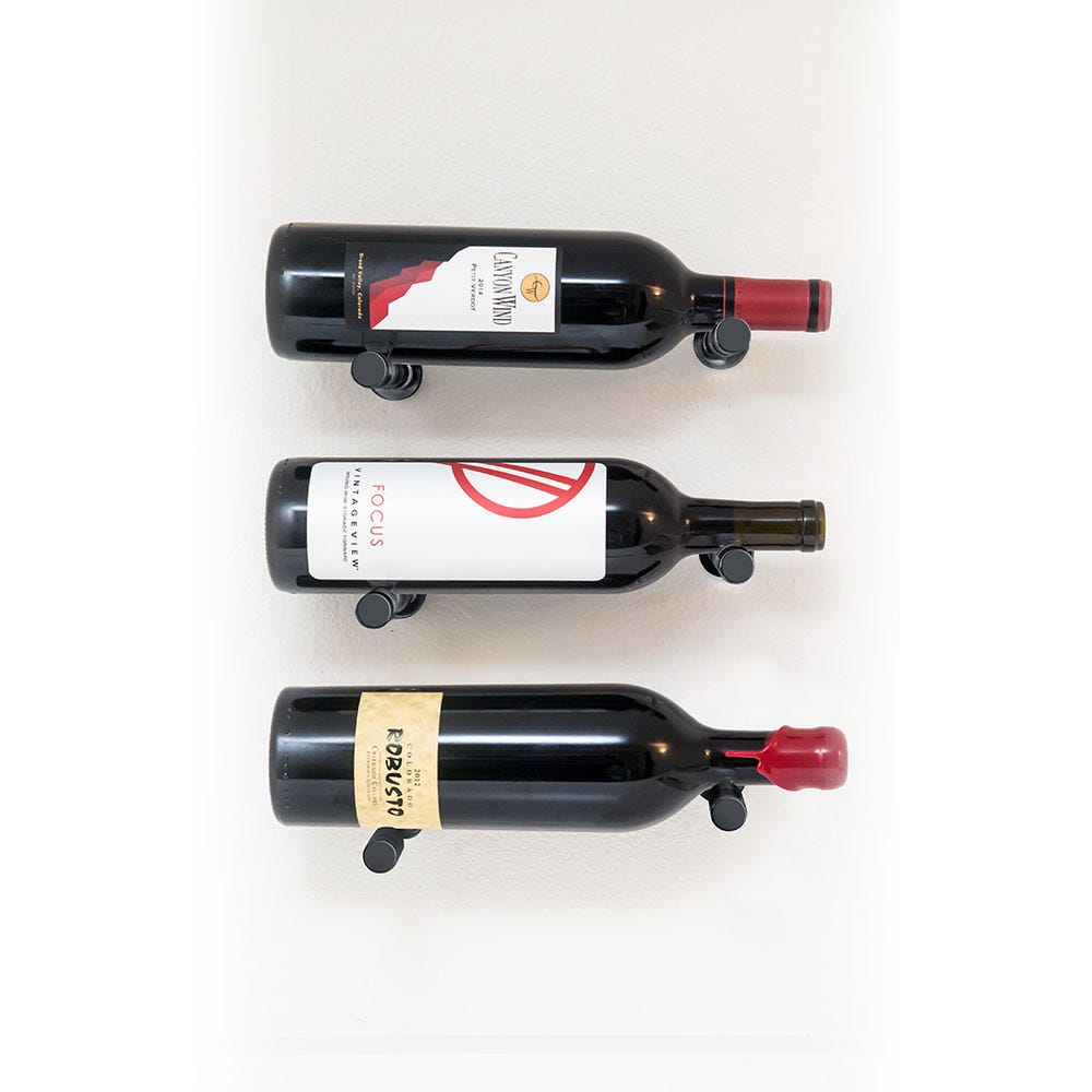 Vino Pins 3 Bottle Wine Rack - 3x1 Designer Grid Wall Mount for Wine Storage | Perfect for Kitchen, Bar & Dining Room Organization