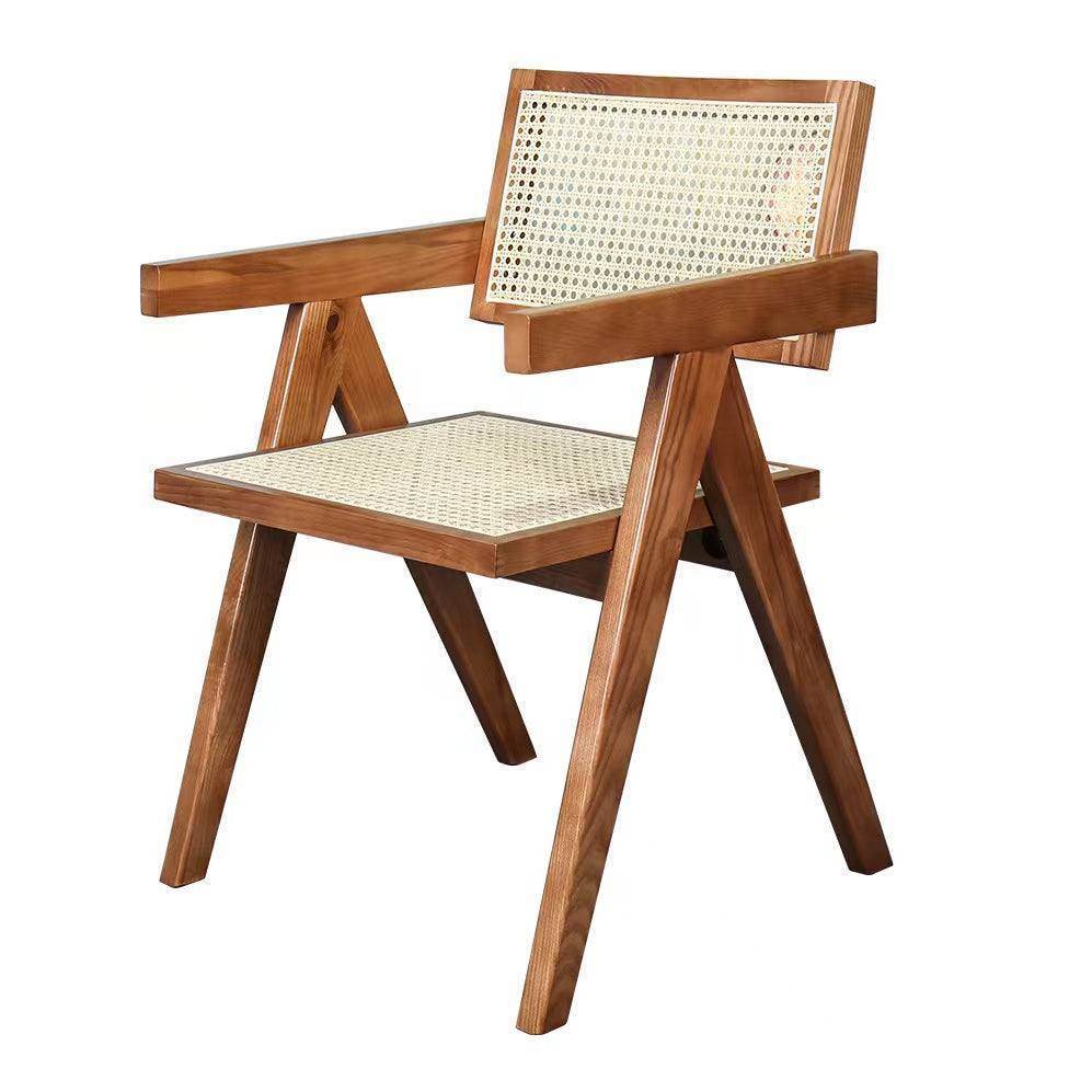 Jaake Rattan Dining Chair - Natural Wicker Patio Chair for Indoor & Outdoor Use - Perfect for Dining Room, Garden, and Poolside