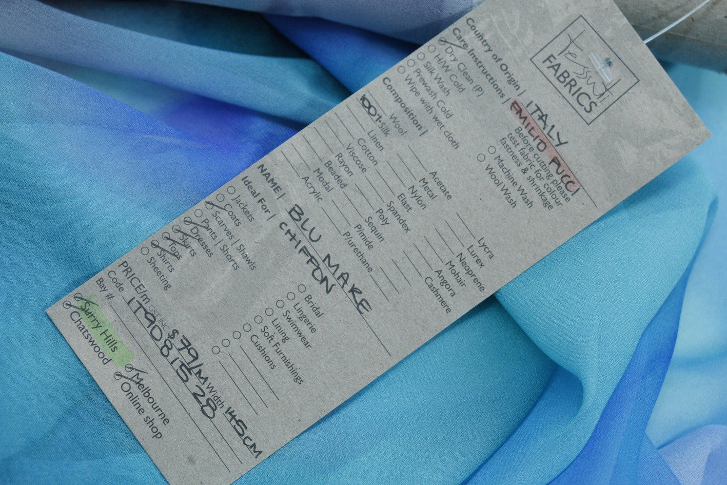 Blu Mare Chiffon Fabric - Lightweight Flowy Sheer Material for Dresses, Scarves & Home Decor | Perfect for Summer Fashion & DIY Sewing Projects