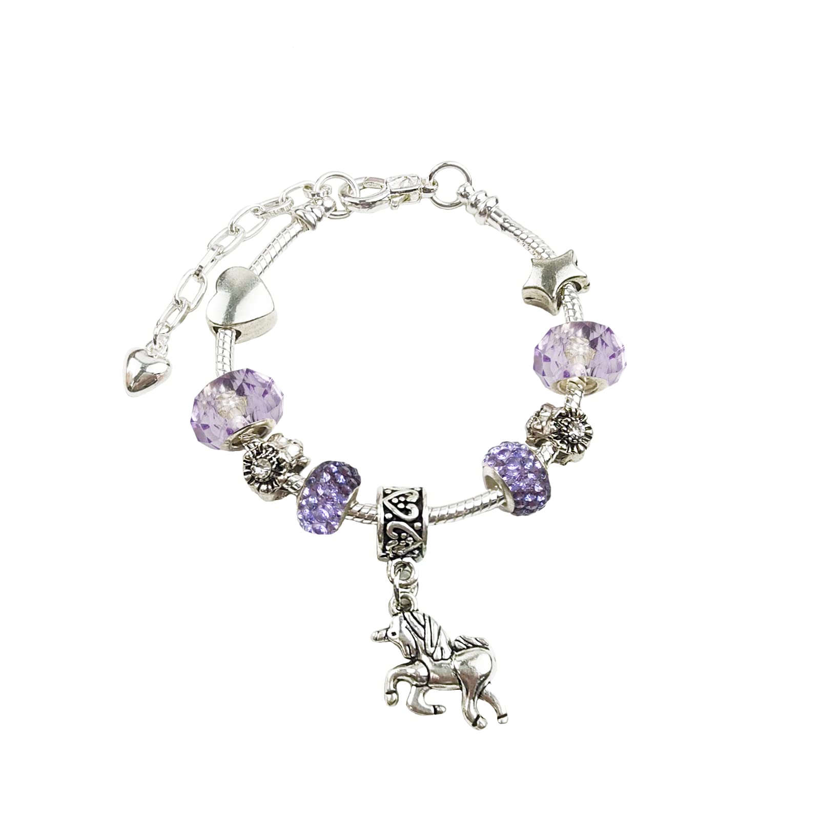 Unicorn Charm Bracelet for Girls & Teens - Cute Beaded Bracelet with Heart & Unicorn Pendant - Perfect Birthday Gift, Friendship Jewelry for Kids & Best Friends - Great for Parties, School & Everyday Wear