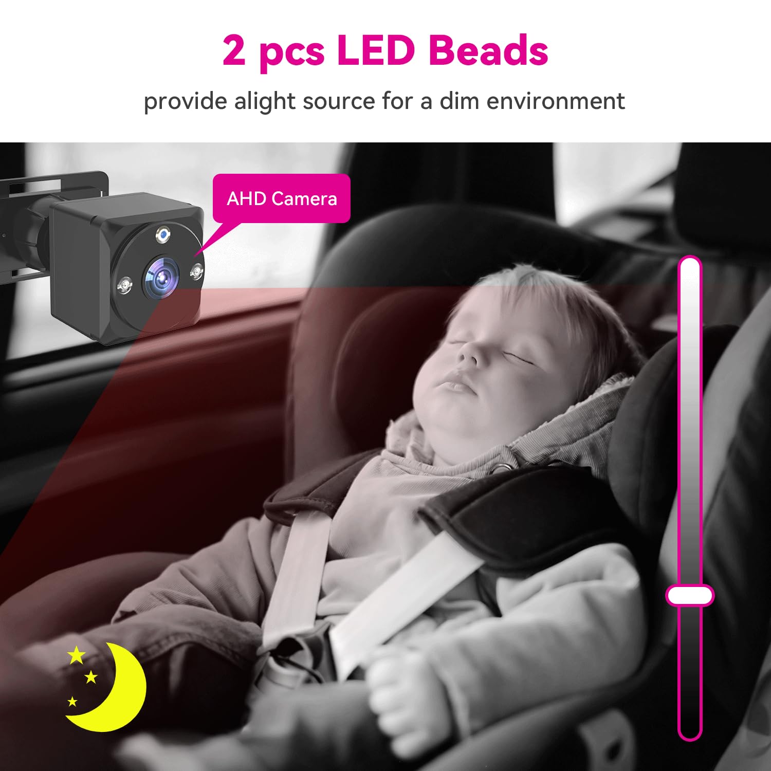 **7 Inch 1080P Baby Car Monitor with Dual Rear Facing Cameras & Night Vision – 360° Rotatable Safety Mirror for Rear Facing Car Seats – Ideal for Parents with 2 Kids, Perfect for Long Road Trips & Daily Commutes**