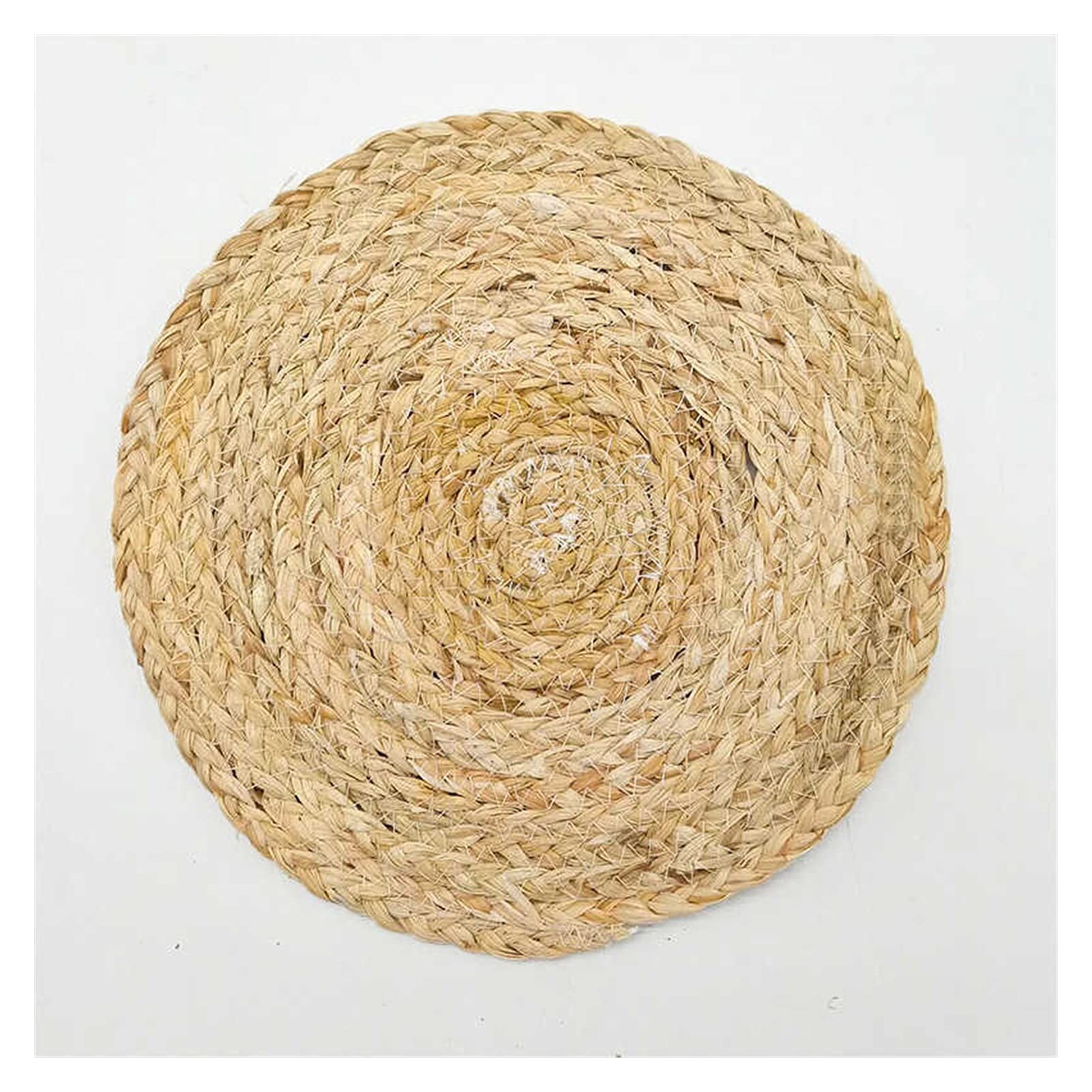 Hand Woven Round Kitchen Placemats & Coasters Set - 11cm Table Mats for Dining, Coffee Tables - Natural Home Decor (Color: 2CD-51019-001) - Perfect for Farmhouse, Rustic, or Boho Style Kitchens