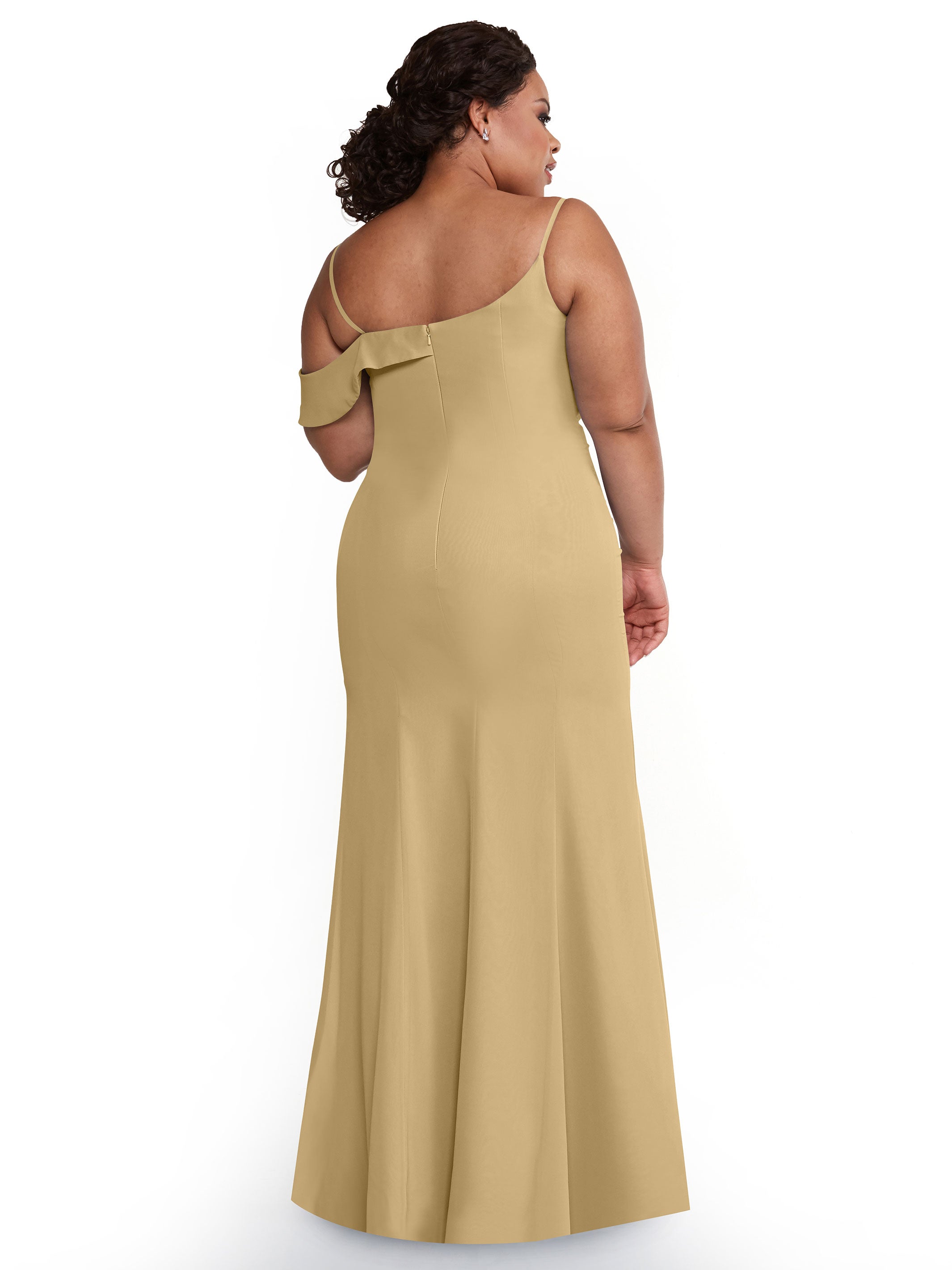 Elegant One Shoulder Fit and Flare Chiffon Bridesmaid Dress - Perfect for Weddings, Prom, and Formal Events
