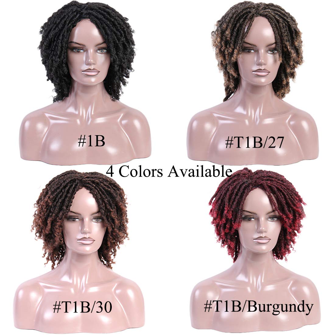 Faux Locs Crochet Hair Wigs for Black Women - Ombre 2-Tone Dreadlock Wigs with Curly Ends (#T1B/27) | Perfect for Protective Styling, Cosplay & Everyday Wear