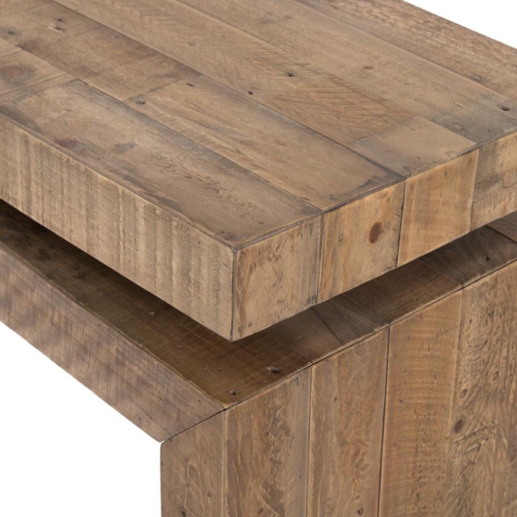 Rustic Natural Wood Console Table - Matthes Entryway Sofa Table for Hallway, Living Room & Farmhouse Decor