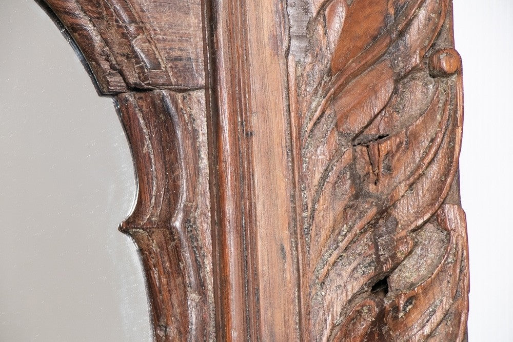 Hand Carved Indian Arched Window Frame Mirror - Brown Wooden Wall Decor for Living Room, Bedroom & Entryway - Boho Home Decor & Unique Gift Idea