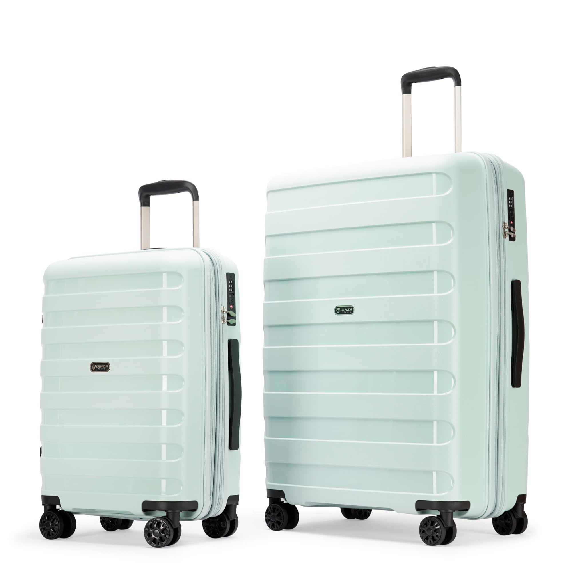 2-Piece Expandable PP Luggage Set with Spinner Wheels & TSA Lock - 20