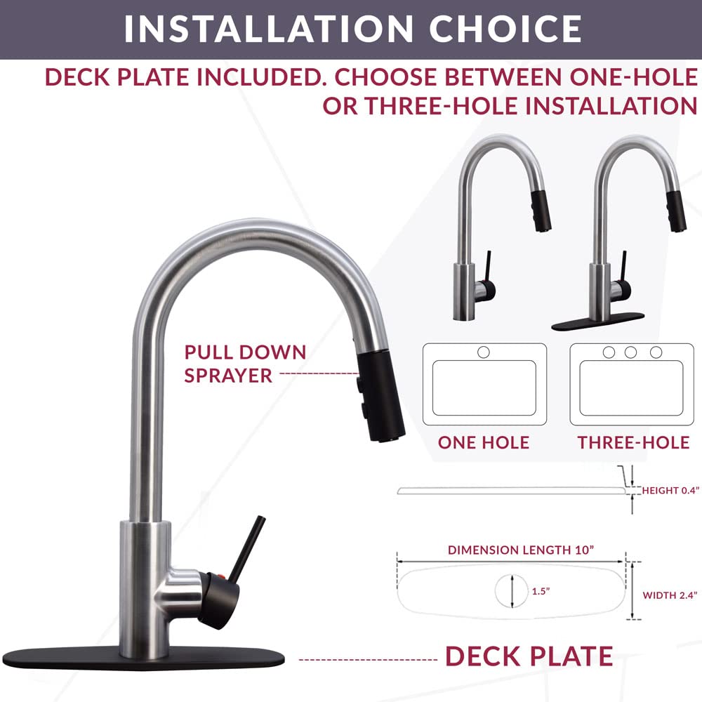 Westbrass KD08B-12 Dual Spray Pull Down Kitchen Faucet with Push Button Mode - Oil Rubbed Bronze Finish for Modern Sinks (Perfect for Washing Dishes, Filling Pots & Cleaning Countertops)