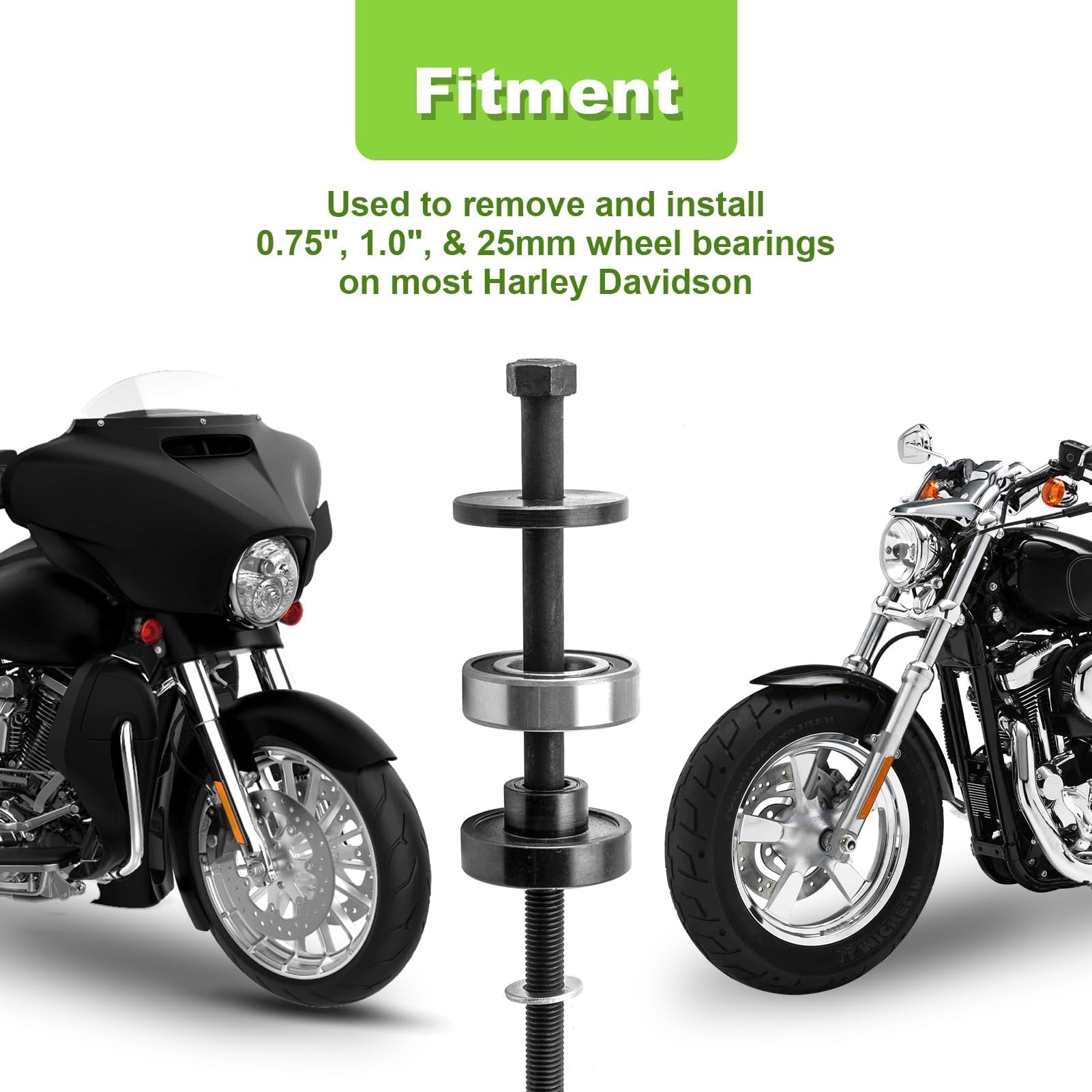 **Mofun Wheel Bearing Puller Kit - Compatible with Harley Twin Cam & Sportster (2000-2024) - 0.75