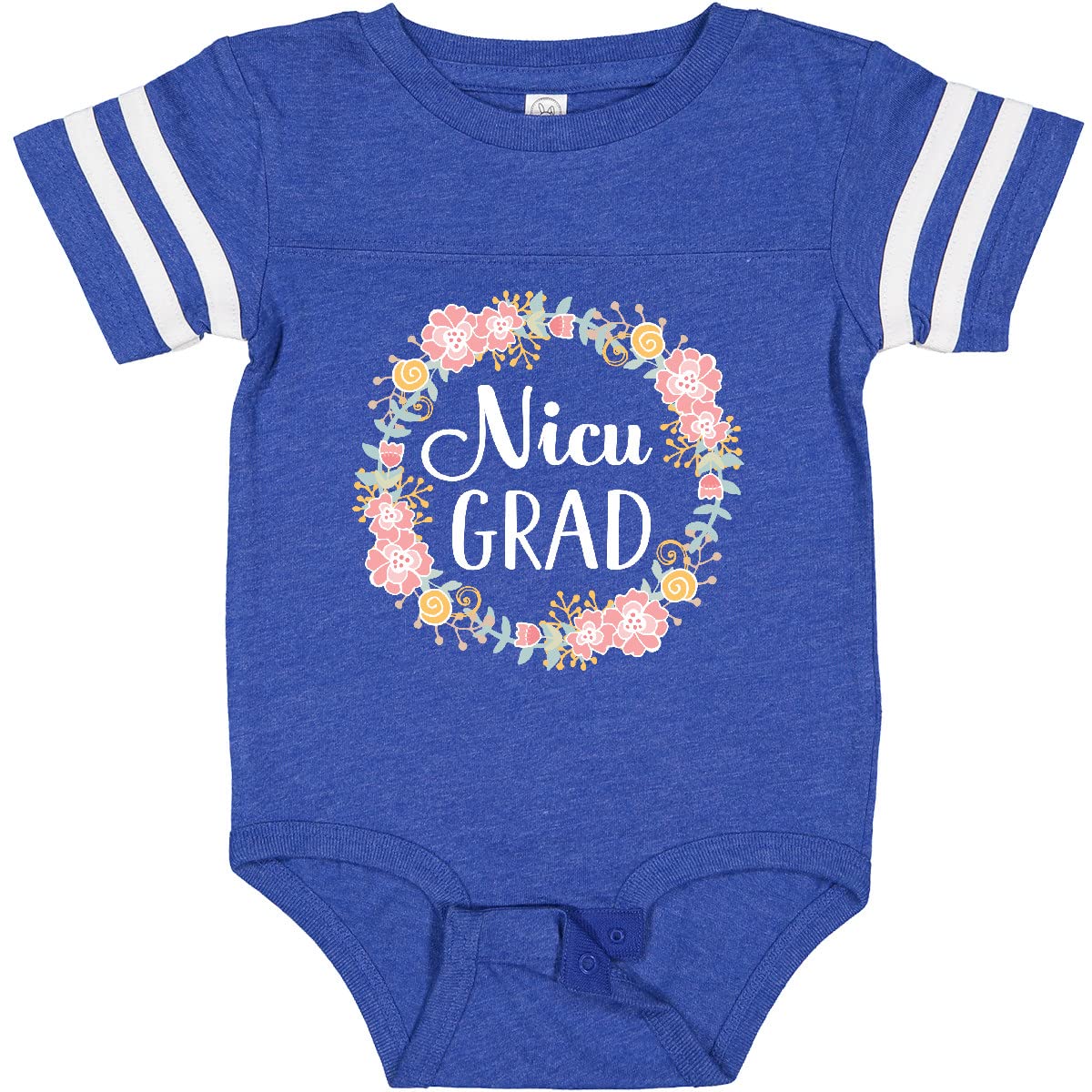 Inktastic NICU Graduate Girls Floral Wreath Baby Bodysuit - Cute Newborn Onesie for Preemie & NICU Babies - Perfect Gift for Hospital Photos & Milestone Celebrations