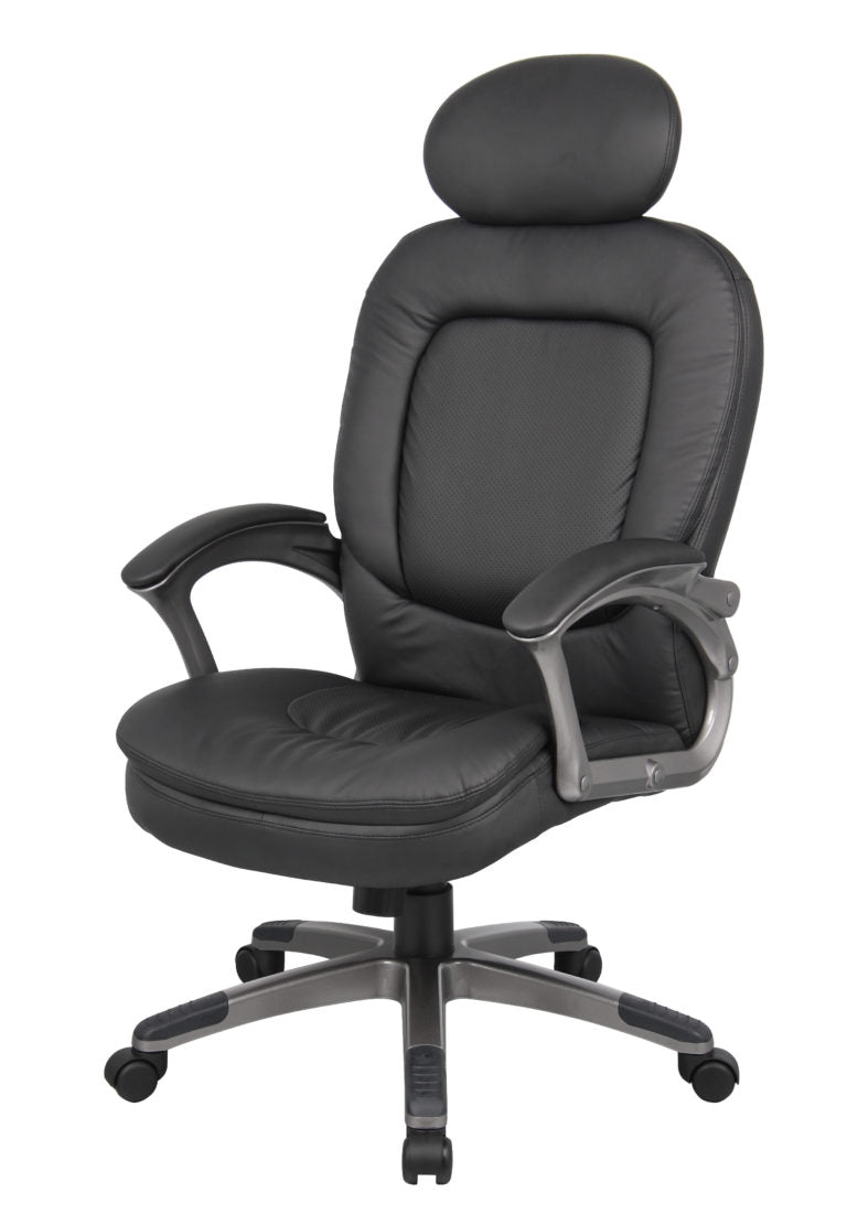 Premium Boss Executive Pillow Top Office Chair with Adjustable Headrest B7101 - Ergonomic Support for Long Work Hours, Home Office & Conference Rooms