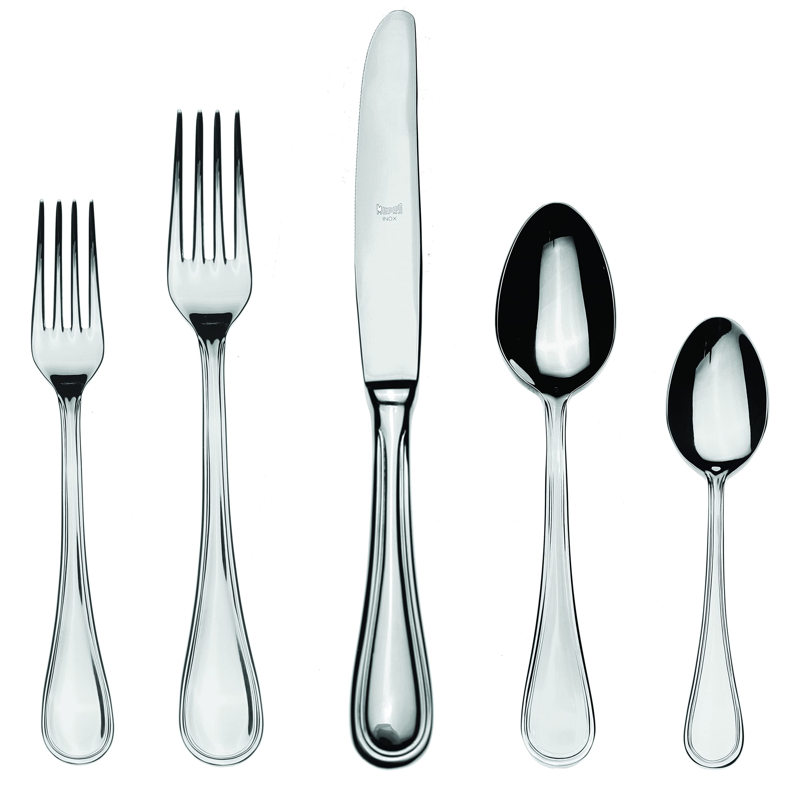MEPRA 20-Piece Bohemian Flatware Set - Stainless Steel Cutlery for Dinner, Kitchen & Restaurant Use - Elegant Tableware for Parties, Weddings & Everyday Dining