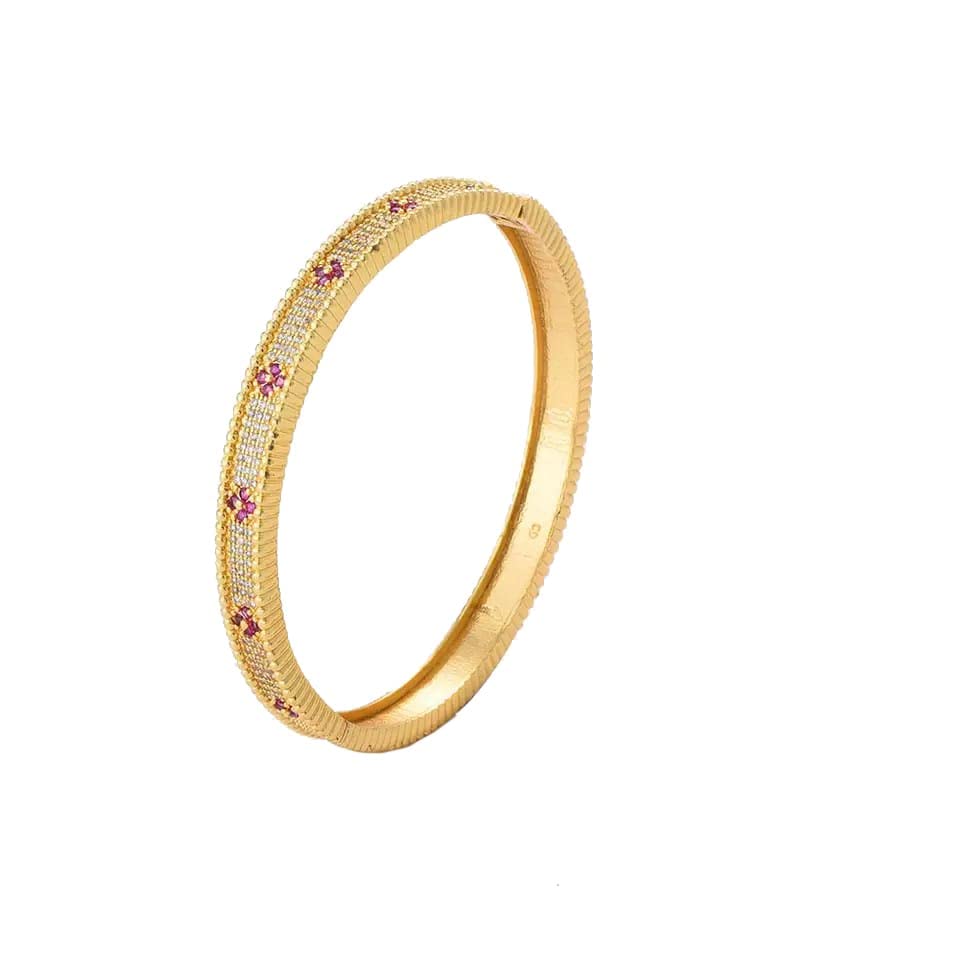 18K Gold Plated Bangle Bracelet for Women - Elegant S&M Jewelry #11 | Perfect for Parties, Weddings & Everyday Wear