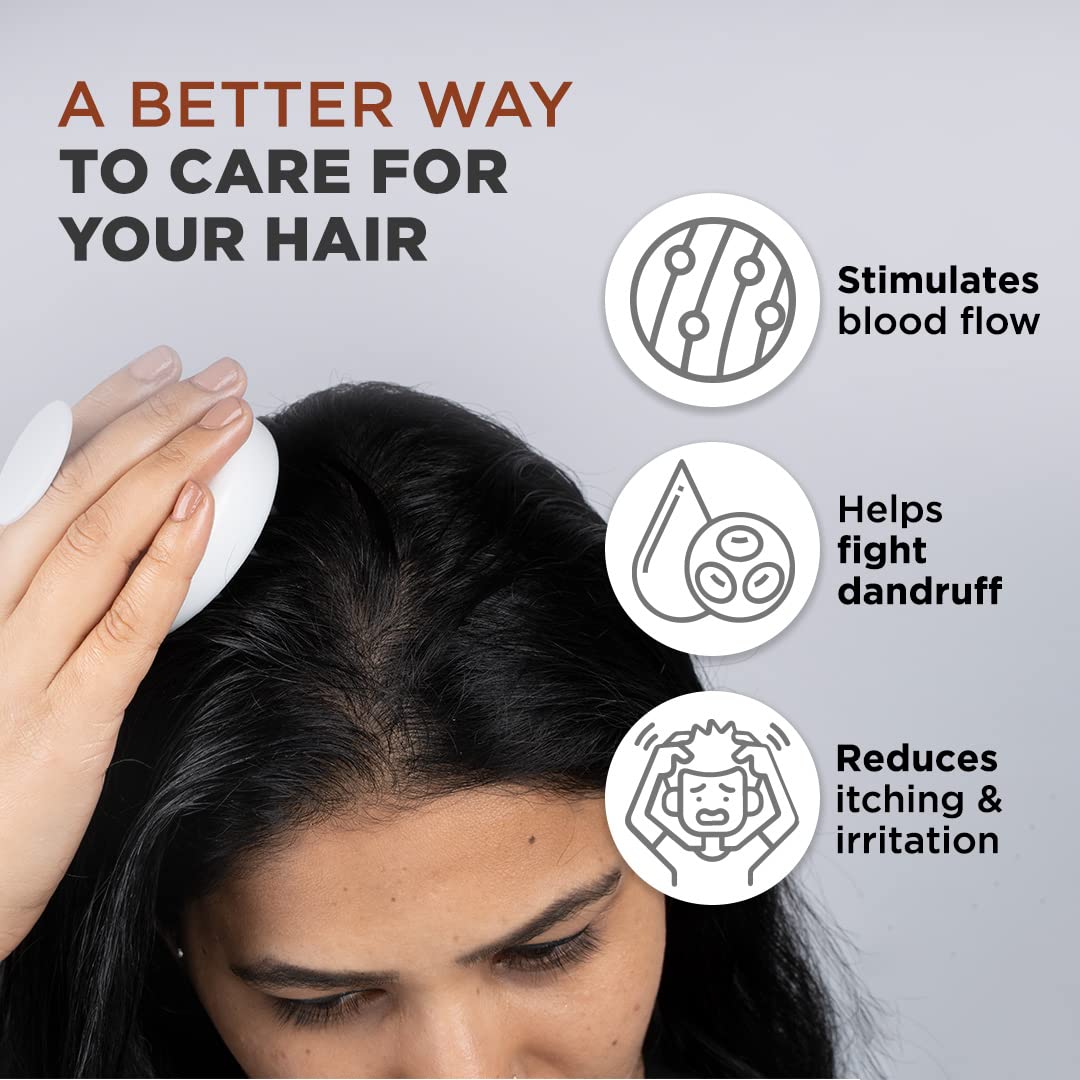FURR Scalp Massager for Hair Growth - Soft Silicone Bristles with Removable Handle | Stimulates Blood Circulation, Reduces Dandruff & Prevents Hair Loss | Perfect for Dry Massage, Oil Treatment & Shampoo Application at Home or Salon