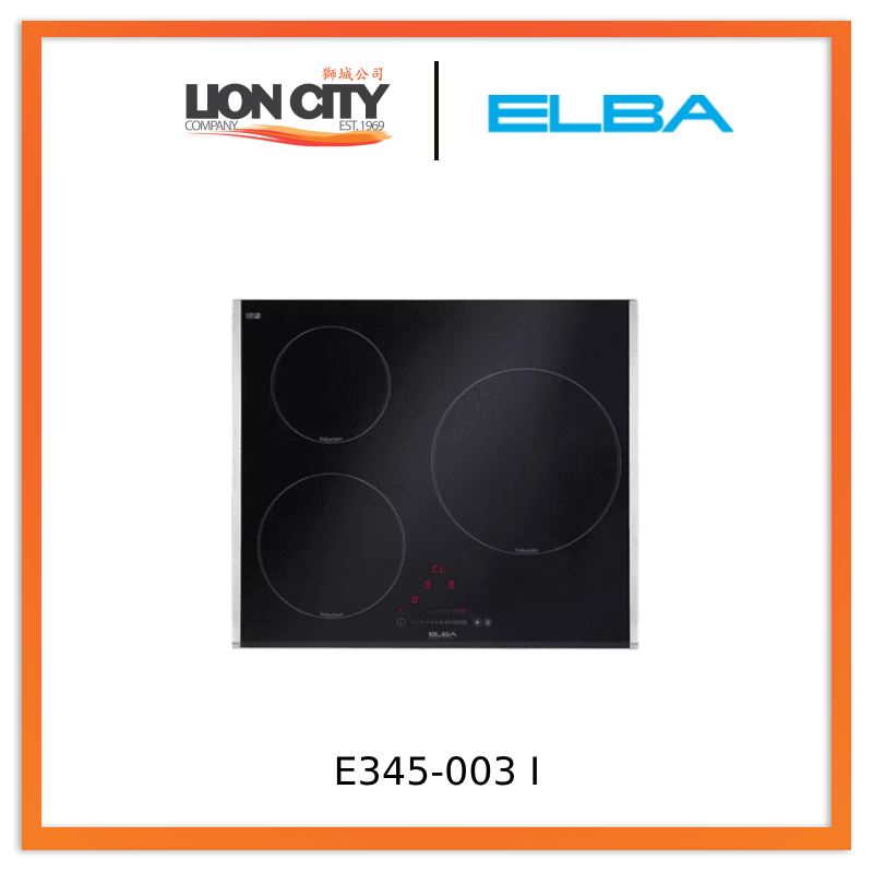Elba 60cm Built-In Induction Hob with 3 Cooking Zones - 6.7kW Power (Model E345 003 I) - Perfect for Modern Kitchens, Fast & Efficient Cooking