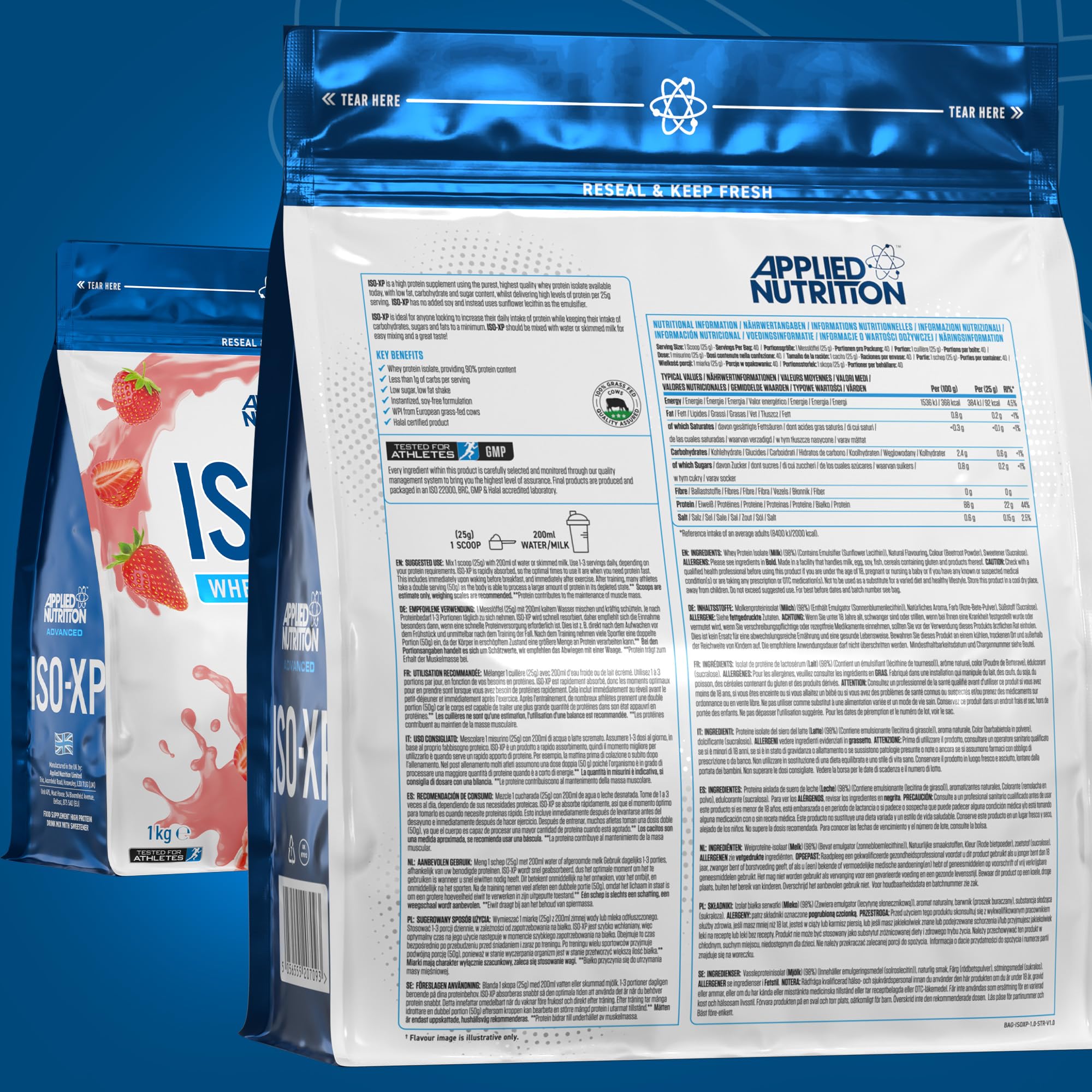 Applied Nutrition ISO XP 1kg Whey Protein Powder - Premium Muscle Recovery & Growth Supplement for Athletes & Bodybuilders | Post-Workout & Gym Nutrition