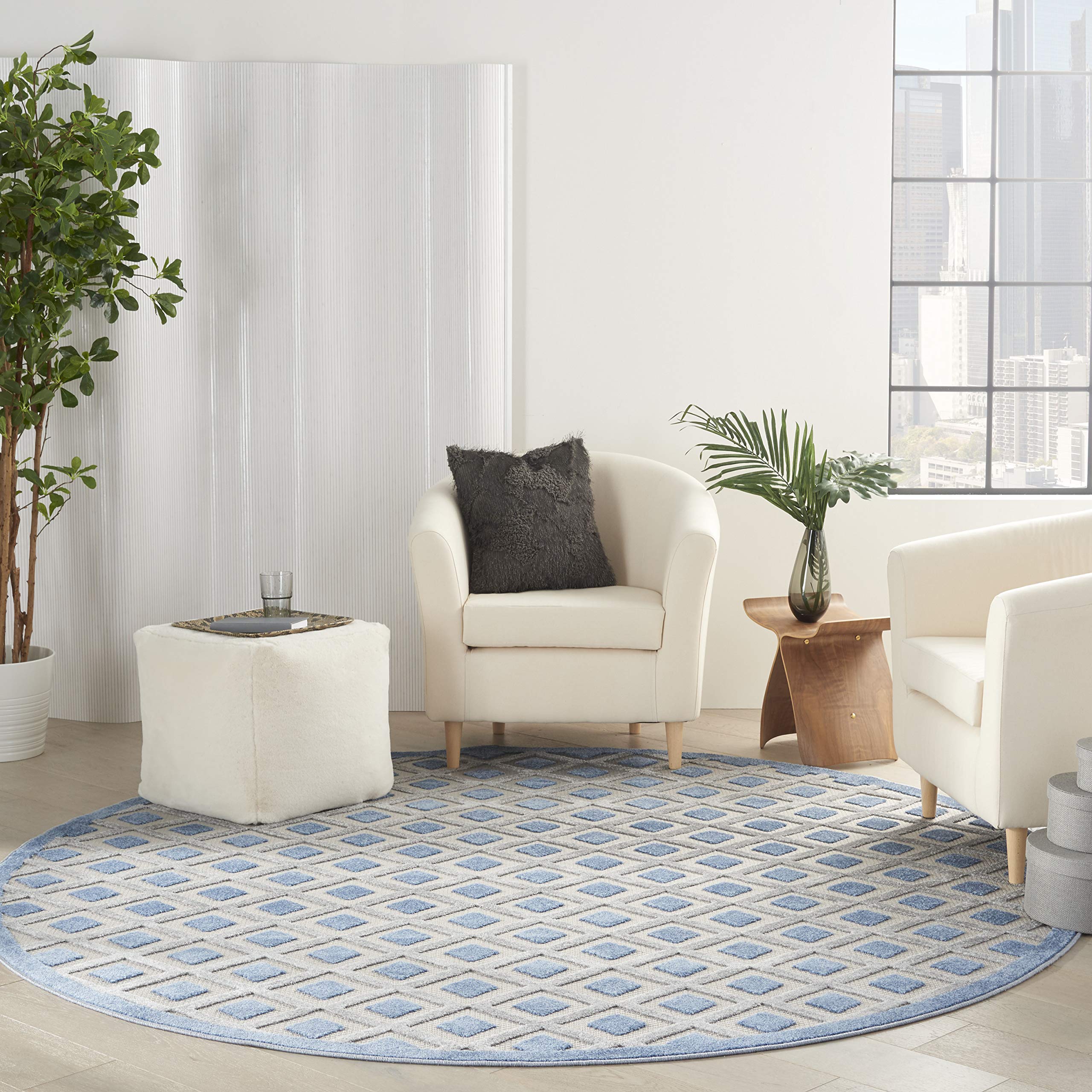 Nourison Aloha Indoor/Outdoor Blue/Grey 7'10