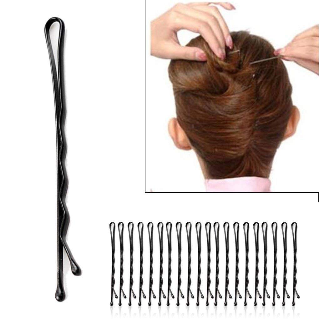 50 Pcs Black Bobby Pins for Women & Girls - 6.7 cm Plain Hair Clips for Everyday Styling, Updos, and Secure Hold