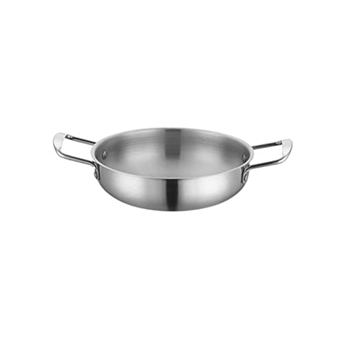 Stainless Steel Soup Pot with Double Handles - 20cm Thickened Korean Instant Noodle Pot, Stock Pot for Seafood & Kitchen Cooking | Perfect for Ramen, Hot Pot & Home Meal Prep