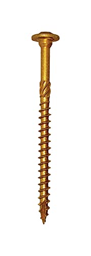 GRK No. 20 x 6-Inch Star Round Head Structural Screws - Yellow Zinc Steel - Case of 4040 (40 per Pack) - Heavy-Duty Fasteners for Wood Framing, Decking, and Outdoor Construction Projects
