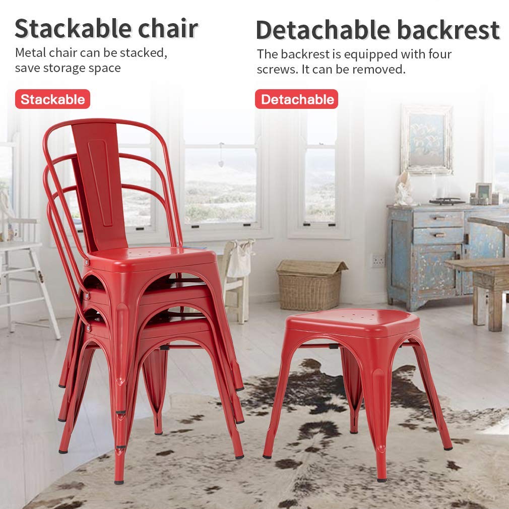 **4-Pack Metal Dining Chairs Set – 18