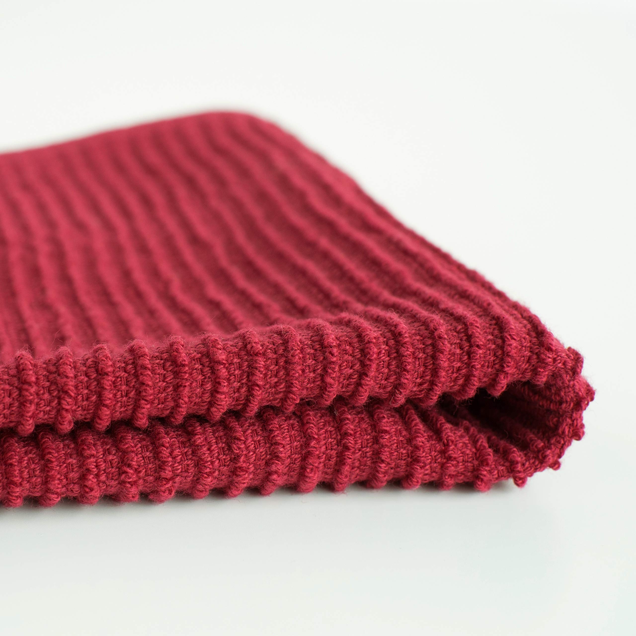 Now Designs Ripple Kitchen Dishcloth Set of 4 - Super Absorbent & Quick-Drying Dish Towels for Washing Dishes, Cleaning Countertops & Kitchen Surfaces - Carmine Red