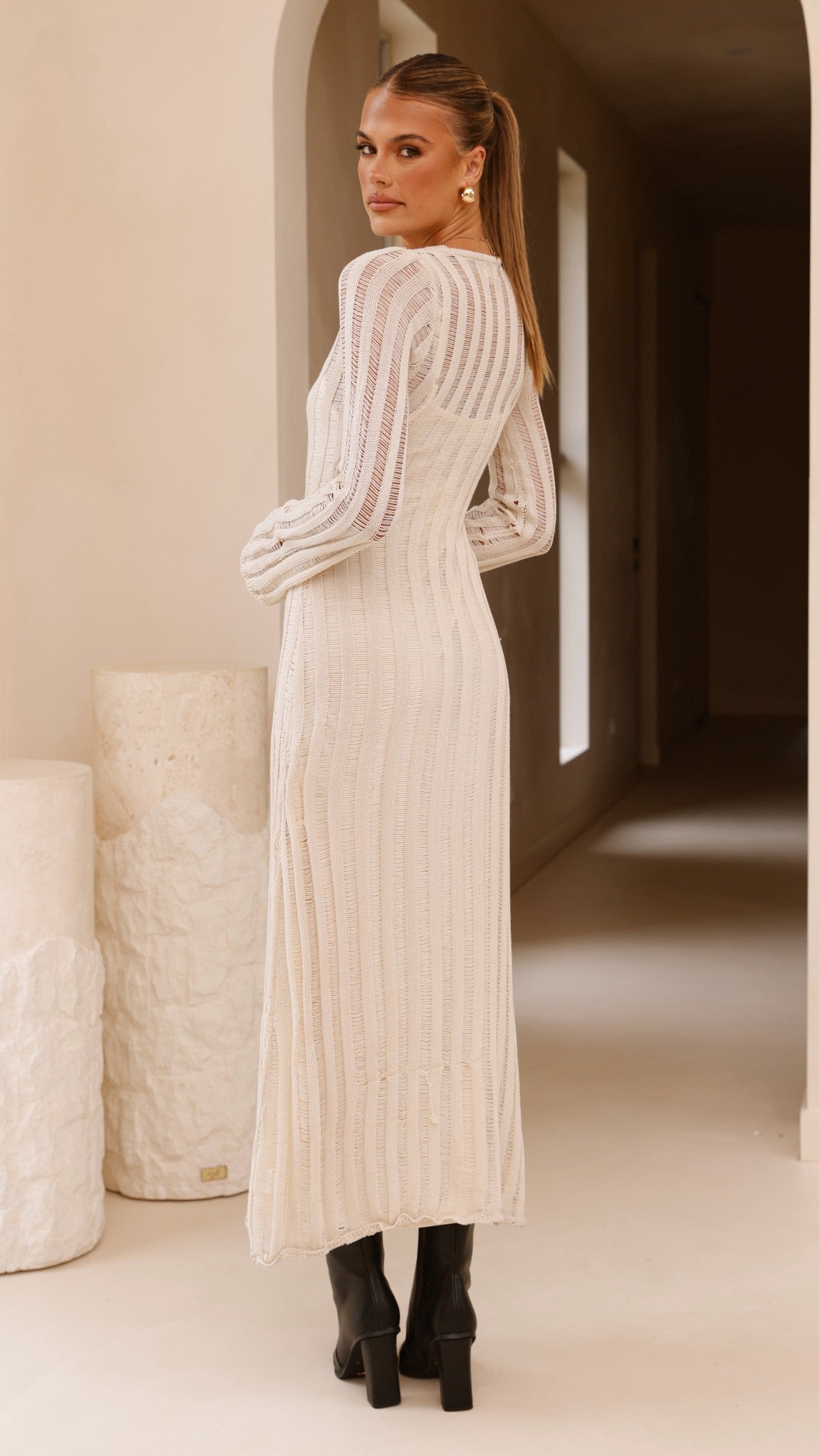 Allure Maxi Dress in Beige - Elegant Long Flowy Summer Dress for Women | Perfect for Beach, Vacation, and Evening Outings
