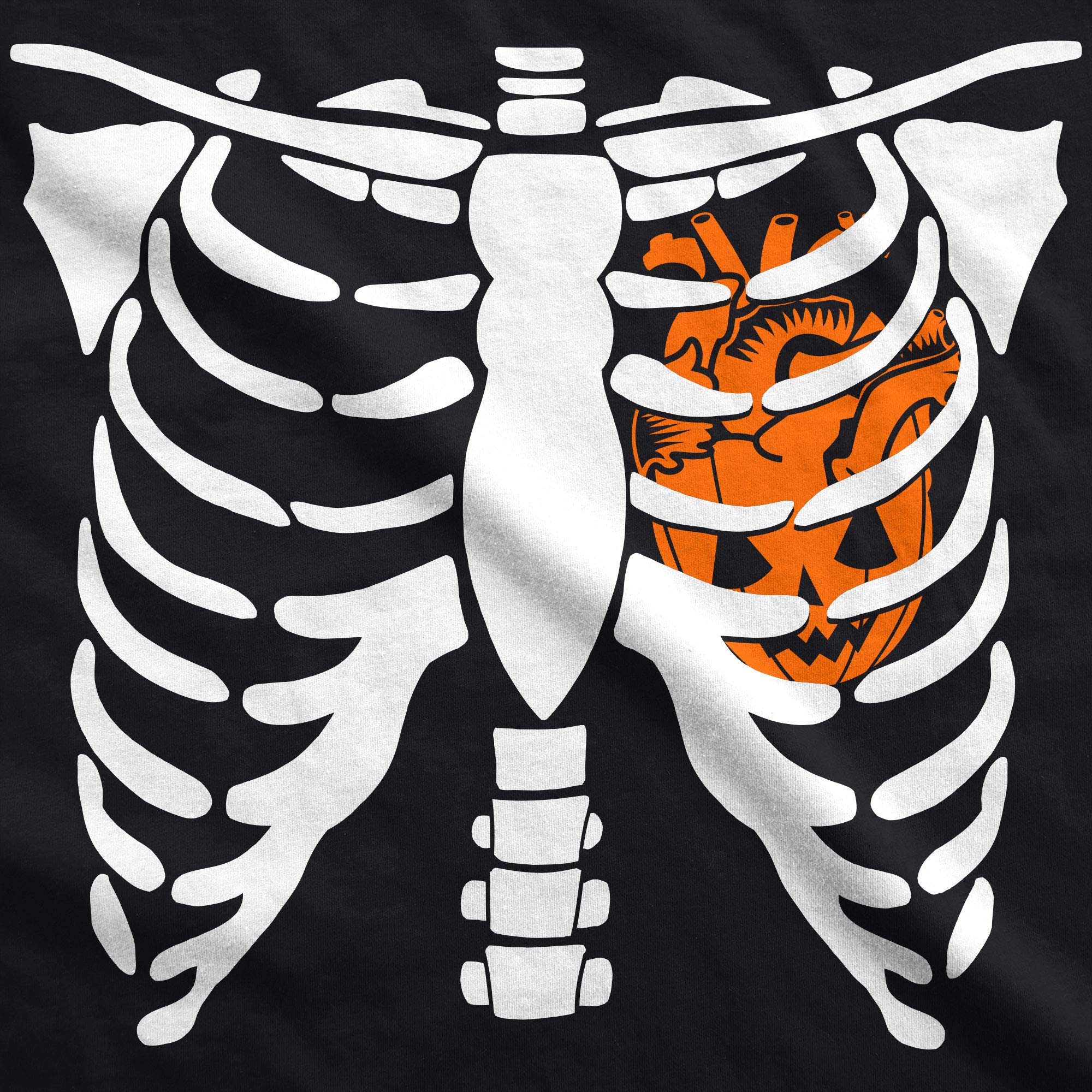Funny Halloween Pumpkin Heart Skeleton Rib Cage T-Shirt for Men - Spooky Jack-O-Lantern Graphic Tee for Halloween Parties & Costume Events