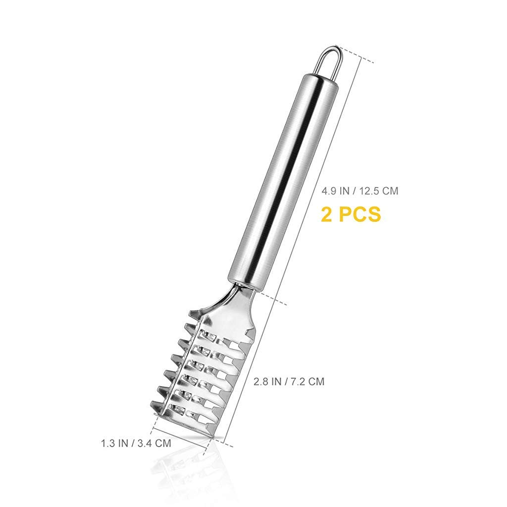 2PCS Stainless Steel Fish Scale Remover & Scraper - Quick & Easy Fish Cleaning Tool for Kitchen, Camping, and Outdoor Cooking