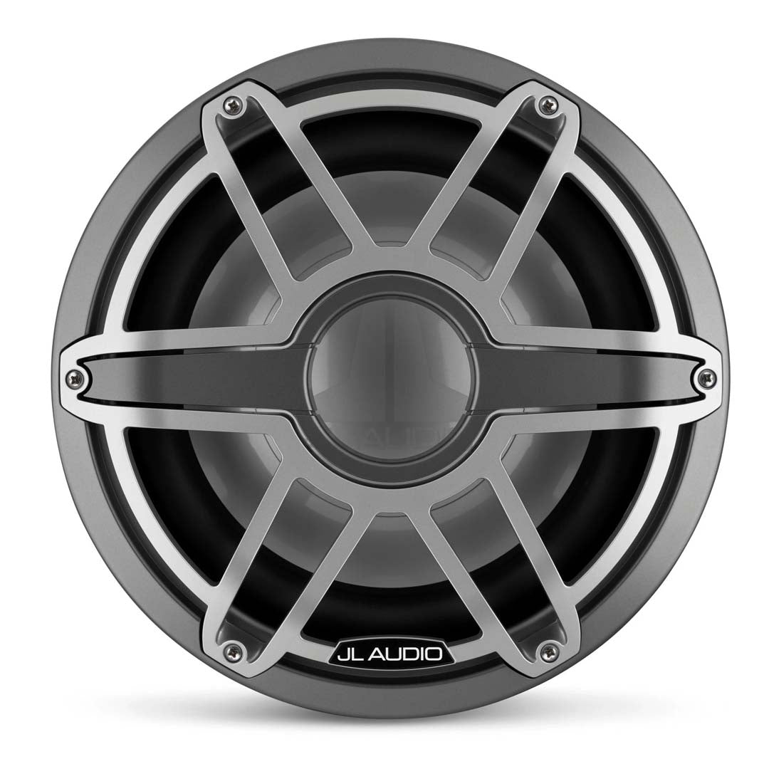 JL Audio M7 12IB S GMTI 4 12-Inch Infinite Baffle Marine Subwoofer with Sport Titanium Grille - 600W RMS Power - Waterproof Boat Audio System for Bass Enhancement in Marine & Outdoor Environments