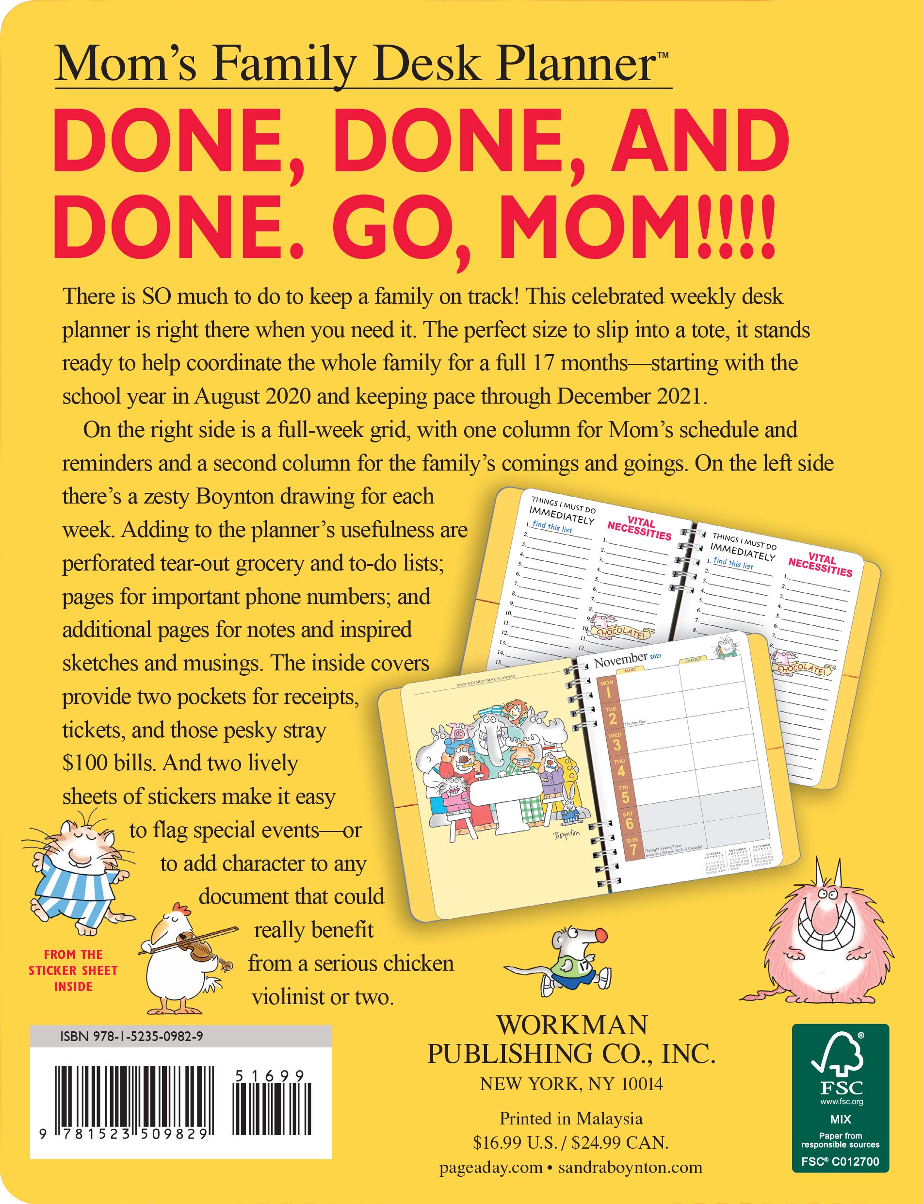2021 Family Desk Planner - Weekly & Monthly Organizer for Moms - Perfect for Home, Office & School Planning