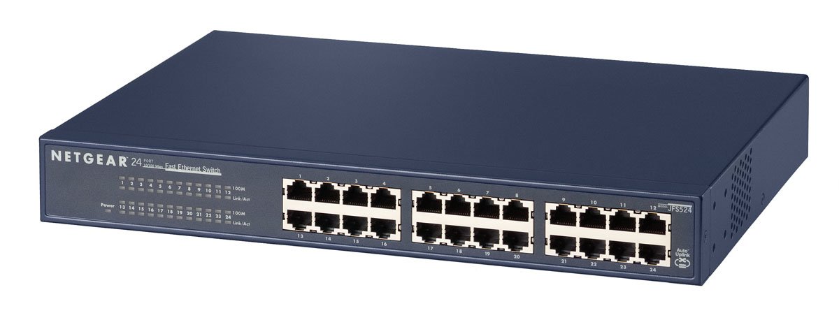 NETGEAR JFS524-200EUS ProSAFE 24-Port 10/100 Fast Ethernet Switch - High-Speed Network Switch for Office, Home, and Small Business Networking