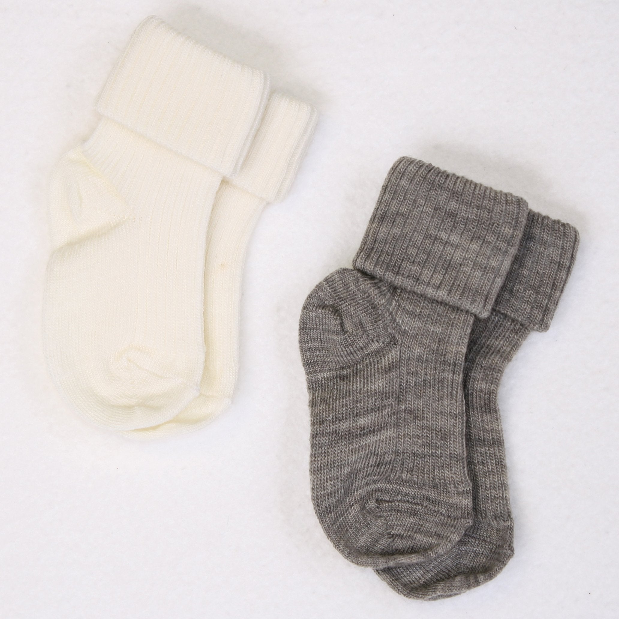 Soft Wool Socks for Babies & Toddlers - Warm Gray & White Winter Socks for Infants - Cozy Footwear for Cold Weather & Indoor Play