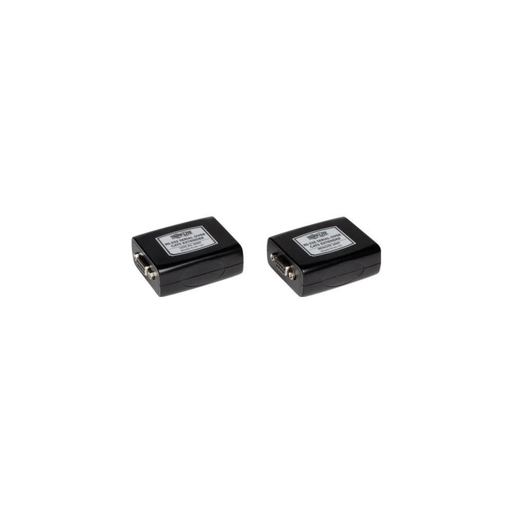 Tripp Lite B165-101 RS232 Extender - Serial over Cat5/Cat6 Ethernet Extender with Transmitter & Receiver (Black) - Ideal for Industrial Automation, POS Systems & Long-Distance Data Transmission