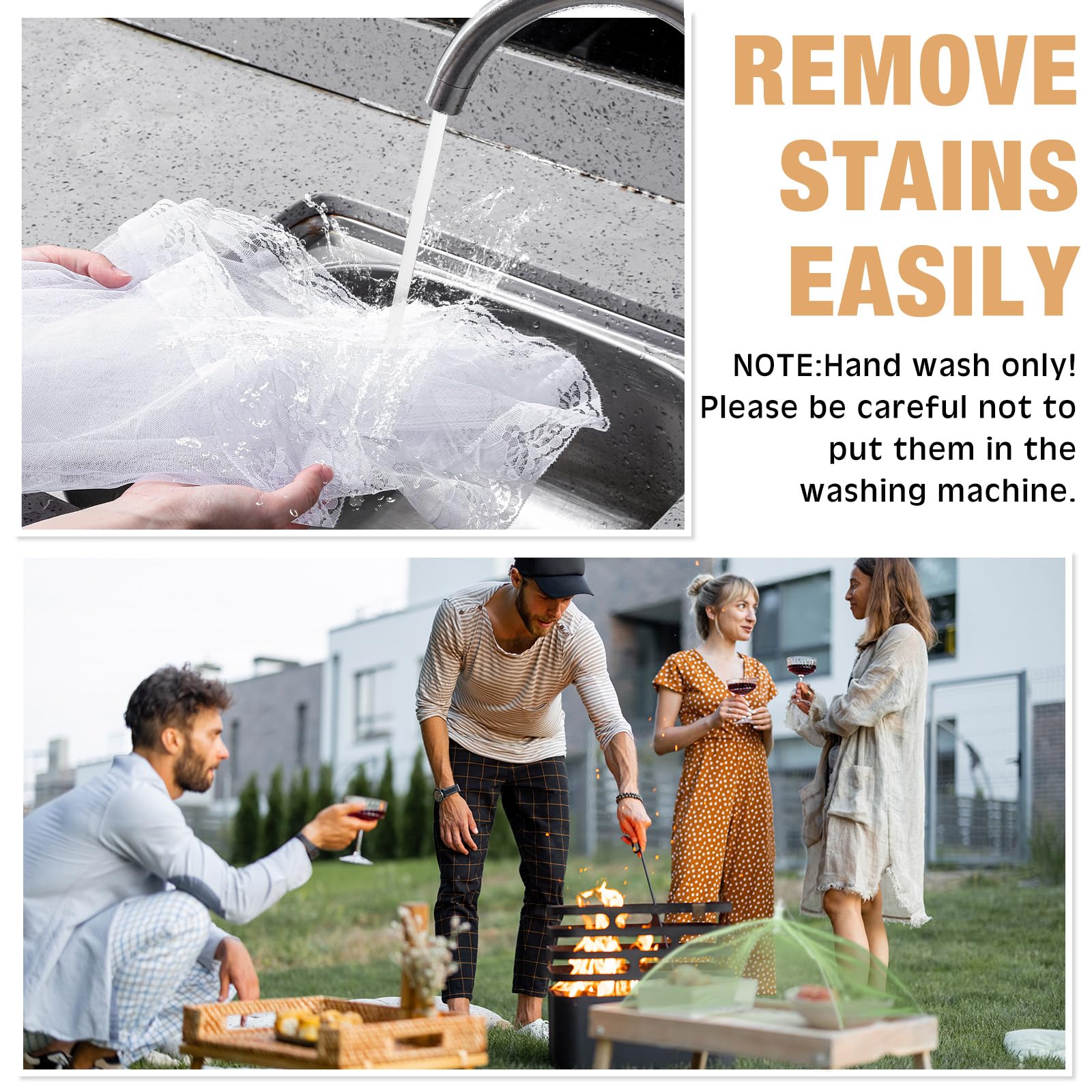 Tanlade 16-Piece Reusable Mesh Food Cover Set - Collapsible Pop-Up Food Tents for Outdoor Dining, Picnics & BBQs - Includes 2 Large (40