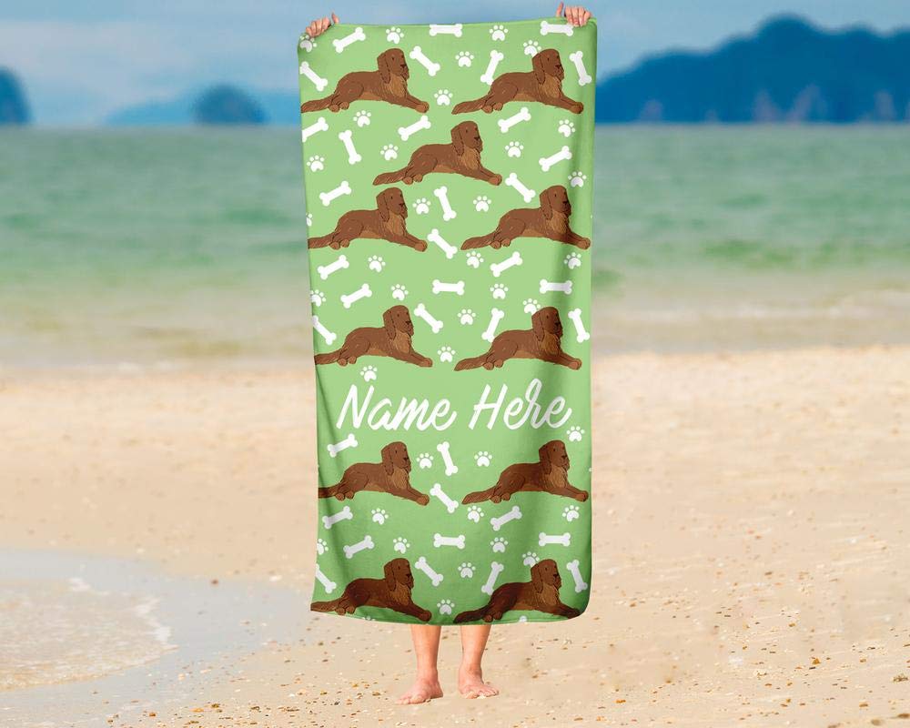 Extra Large Personalized Golden Retriever Dog Towel - Custom Pet Towel for Kids, Adults, Toddlers & Babies - Soft Absorbent Travel, Beach, Pool & Bath Towel for Dog Lovers