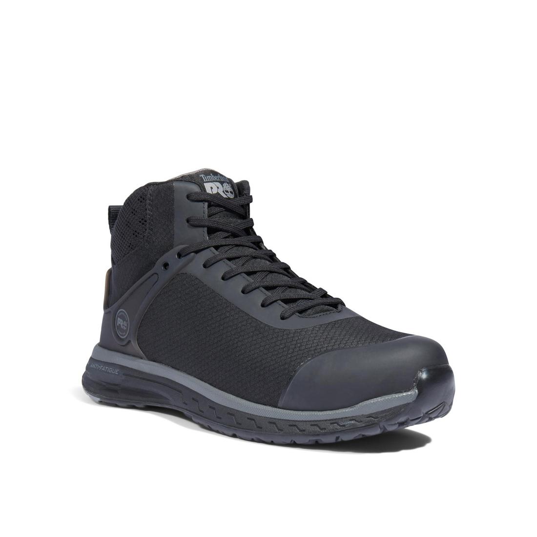 Men's Composite Toe Work Boots - Black Safety Shoes for Construction & Heavy Duty Work - Slip Resistant, Electrical Hazard Protection