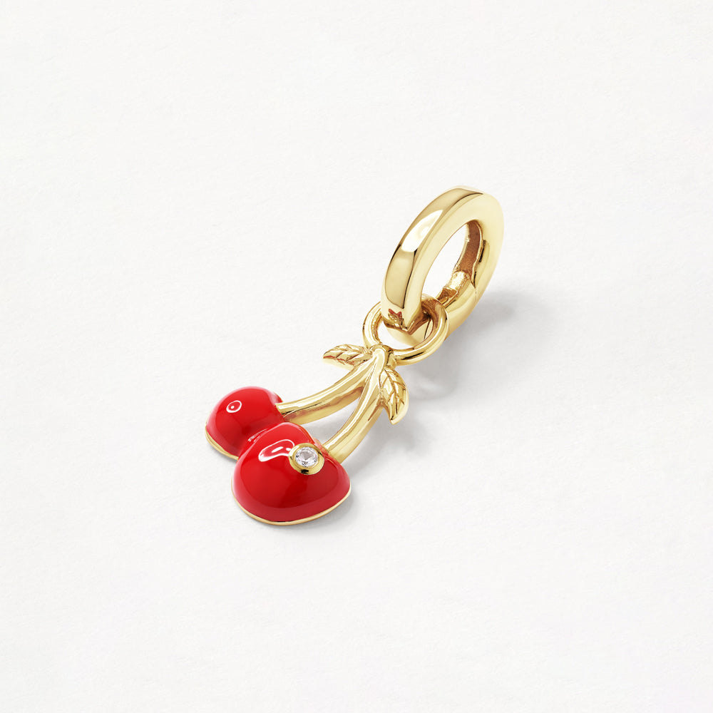 Elegant Gold Cherry Charm Pendant Necklace - Perfect for Valentine's Day Gifts & Everyday Jewelry