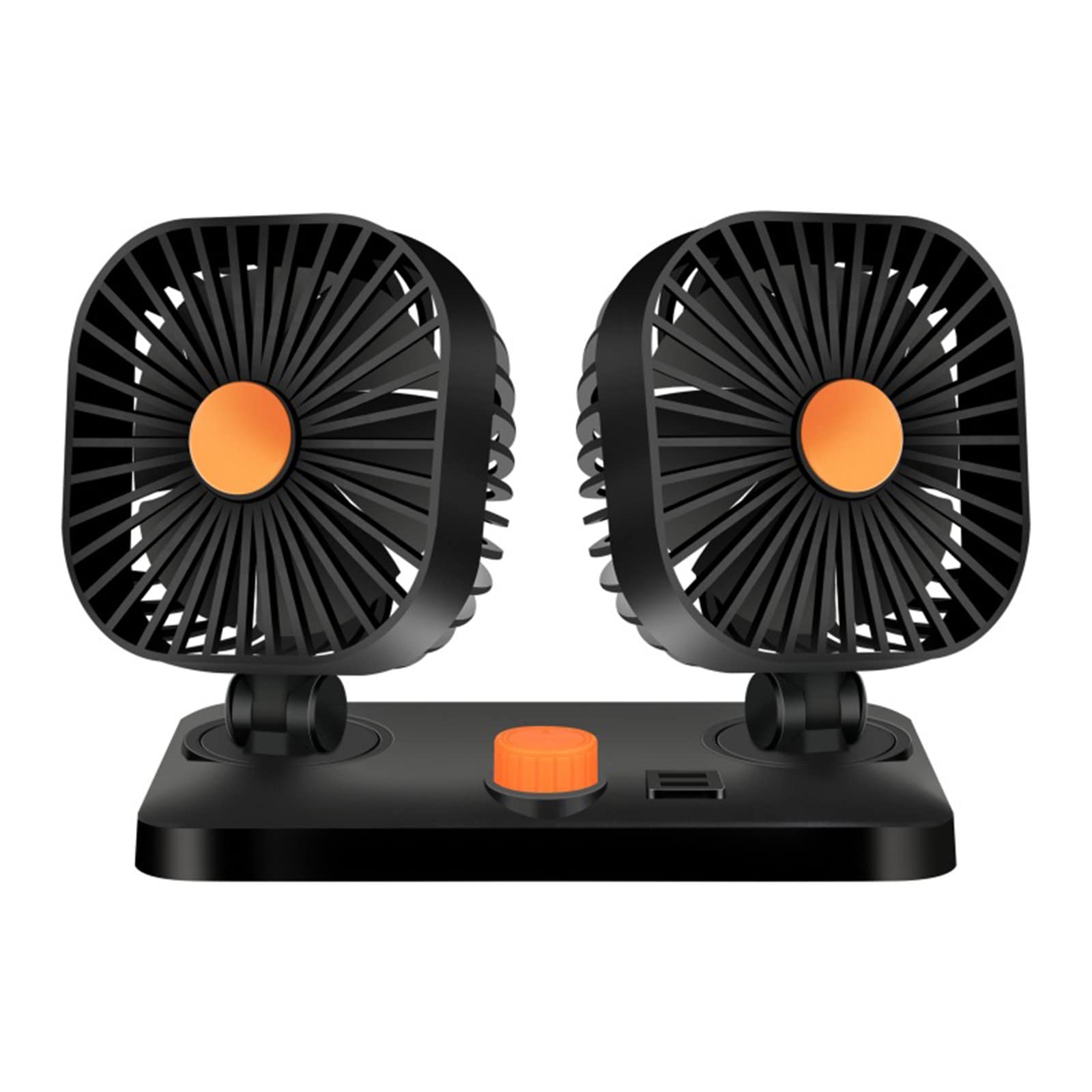 Dual Head USB Car Fan with Adjustable Speed - Powerful Mini Cooling Fan for Dashboard, SUV, RV, Truck & Sedan - Perfect for Home Office & Travel