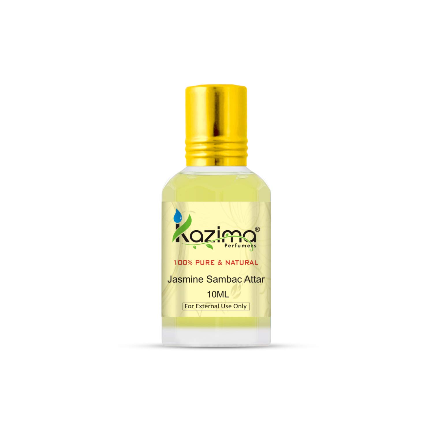 KAZIMA Pure Natural Jasmine Sambac Attar Perfume Oil - Undiluted 10ml for Aromatherapy, Meditation & Spiritual Practices