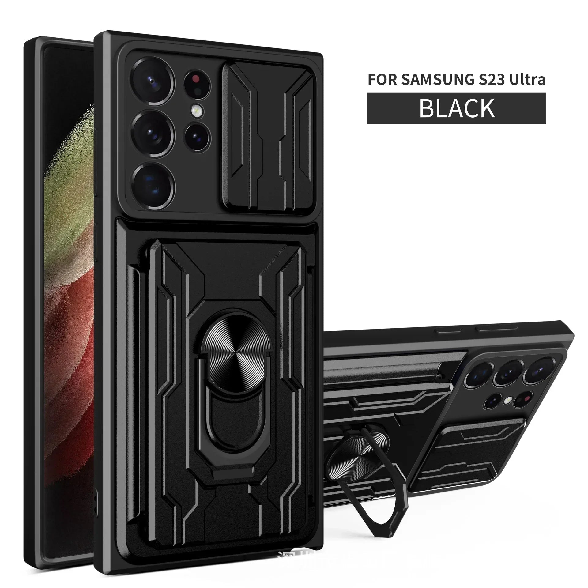 Samsung Galaxy S25 Ultra Phone Case with Ring Stand & Camera Protection - Military-Grade Shockproof Cover for Everyday Use, Travel, and Outdoor Activities