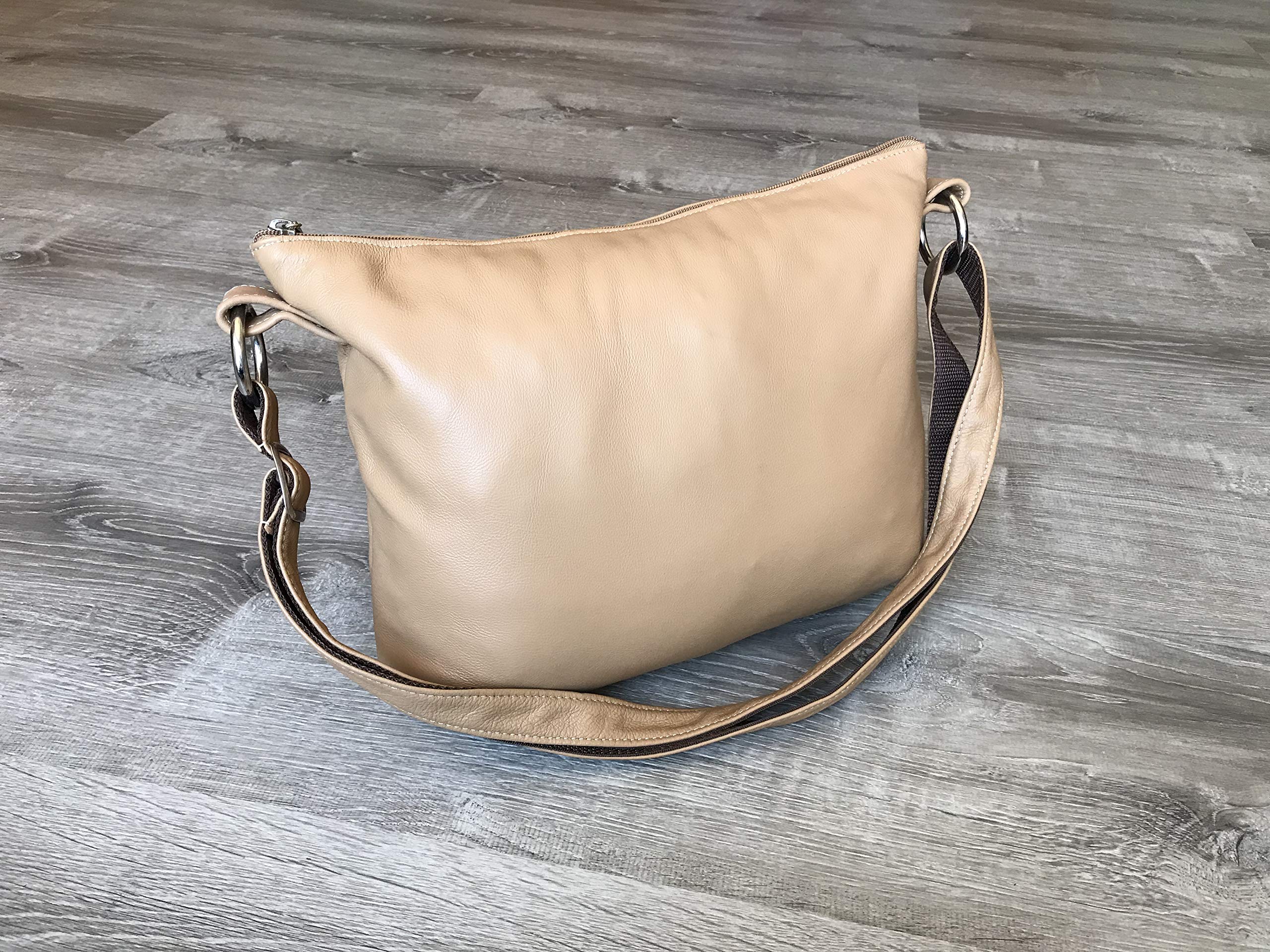 Fgalaze Camel Shoulder Crossbody Bag - Genuine Leather Women's Purse for Everyday Use, Fashionable Shoulder Bag for Work, Travel & Shopping - Julia Style Handbag