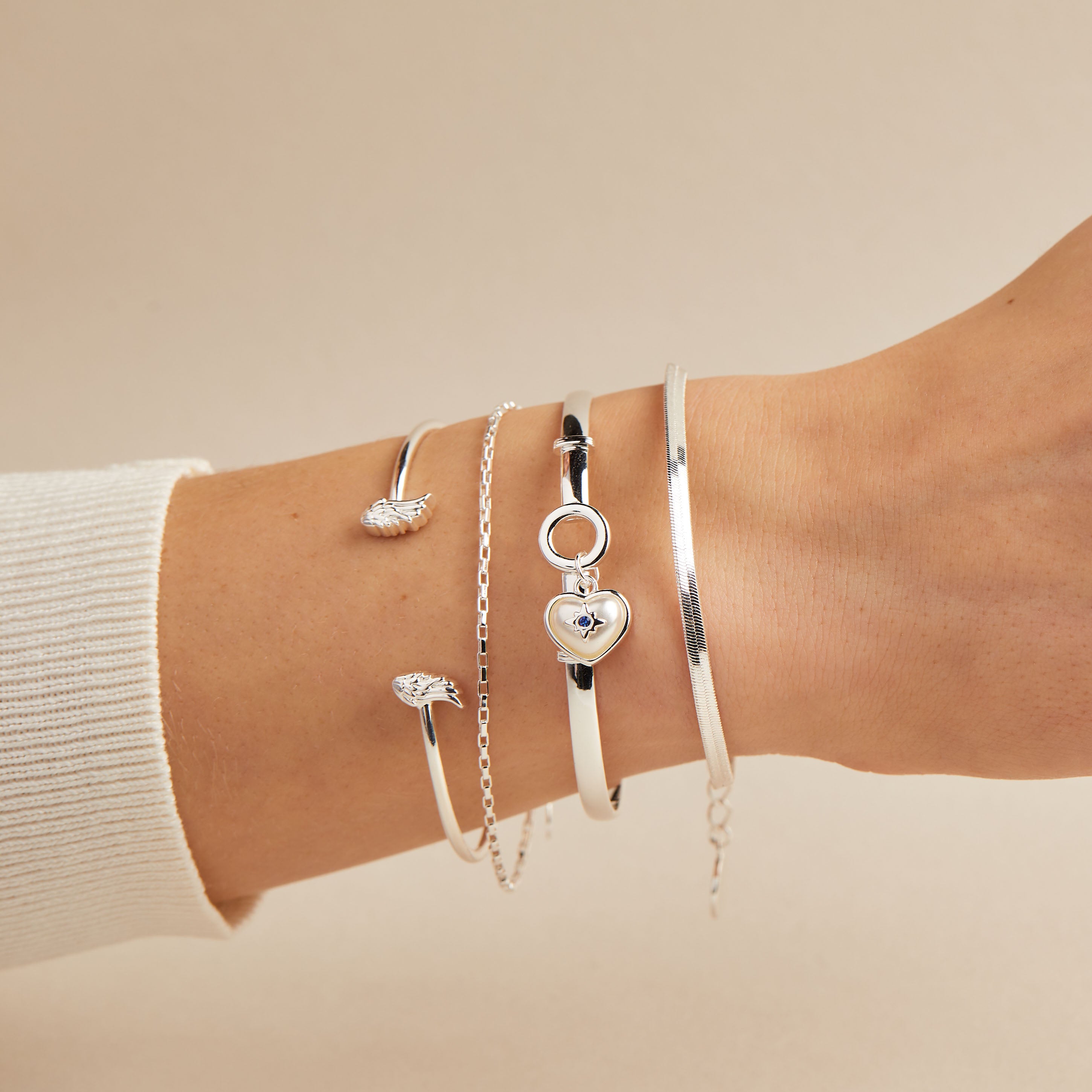 Angel Wings Flex Cuff Bracelet - Adjustable Bangle Bracelet for Women, Fashion Jewelry Gift for Her - Perfect for Parties, Weddings & Everyday Wear